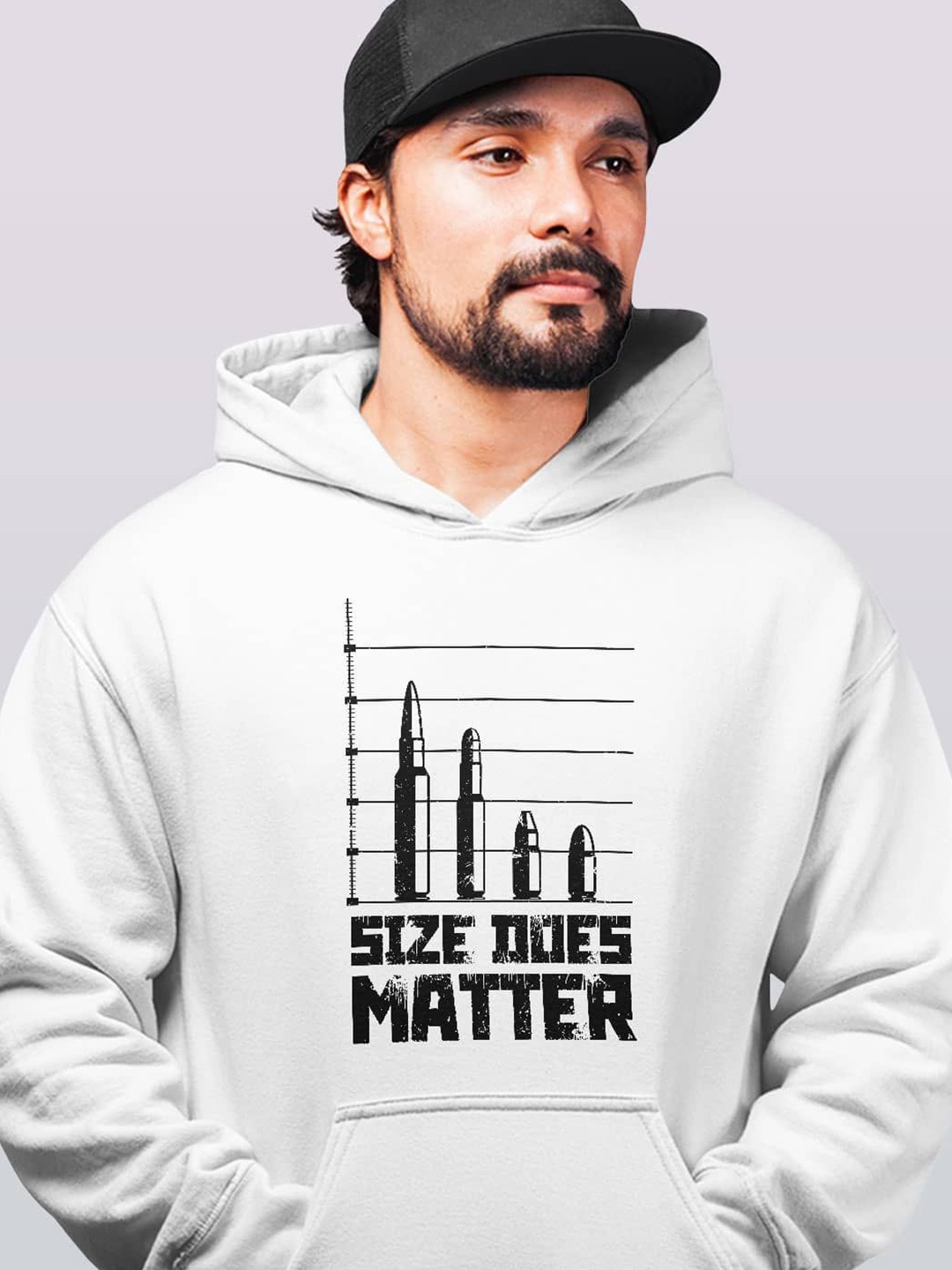 

macmerise Men Printed Hooded Sweatshirt, White