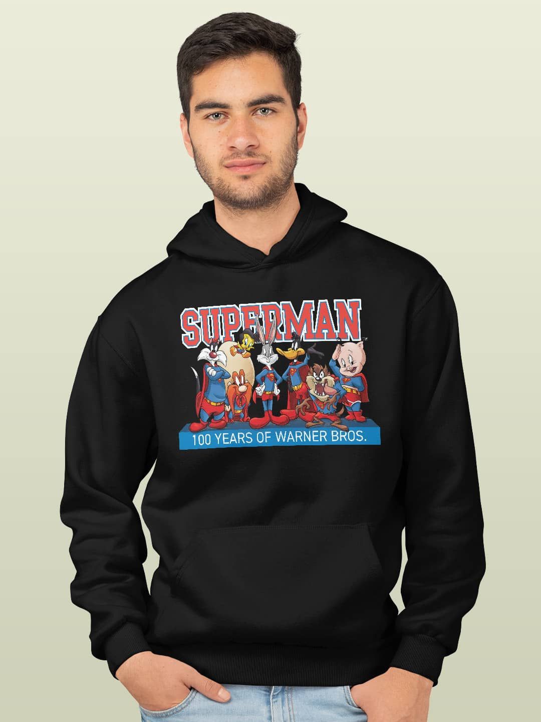 

macmerise Men Printed Hooded Sweatshirt, Black