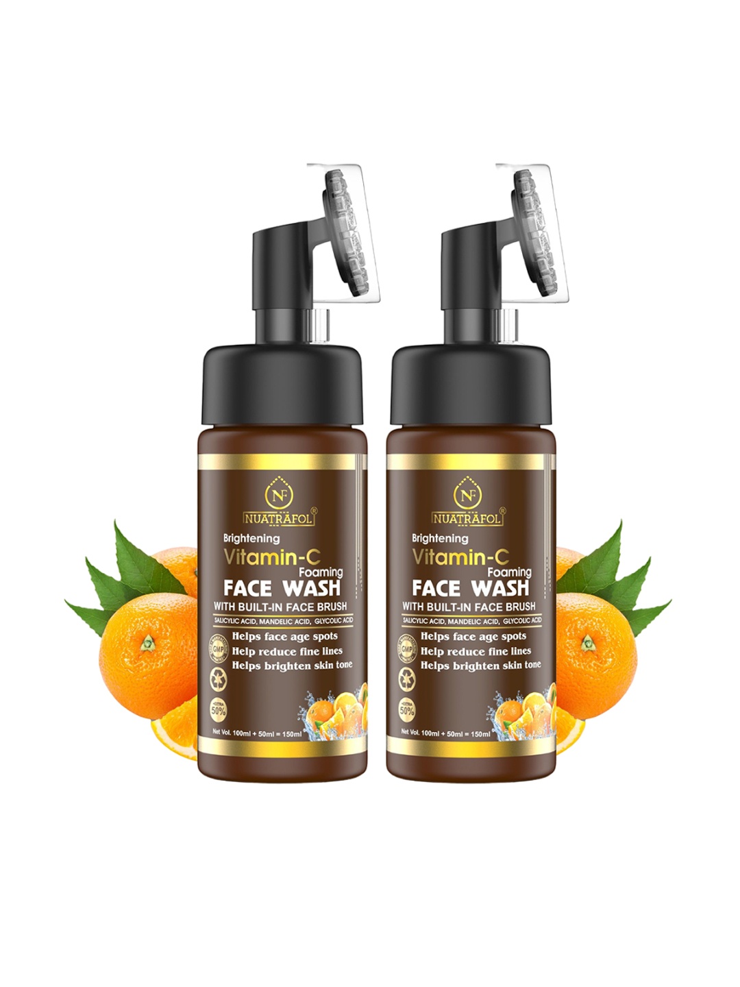 

NUATRAFOL Set Of 2 Vitamin C Foaming Facewash -150ml Each, Green