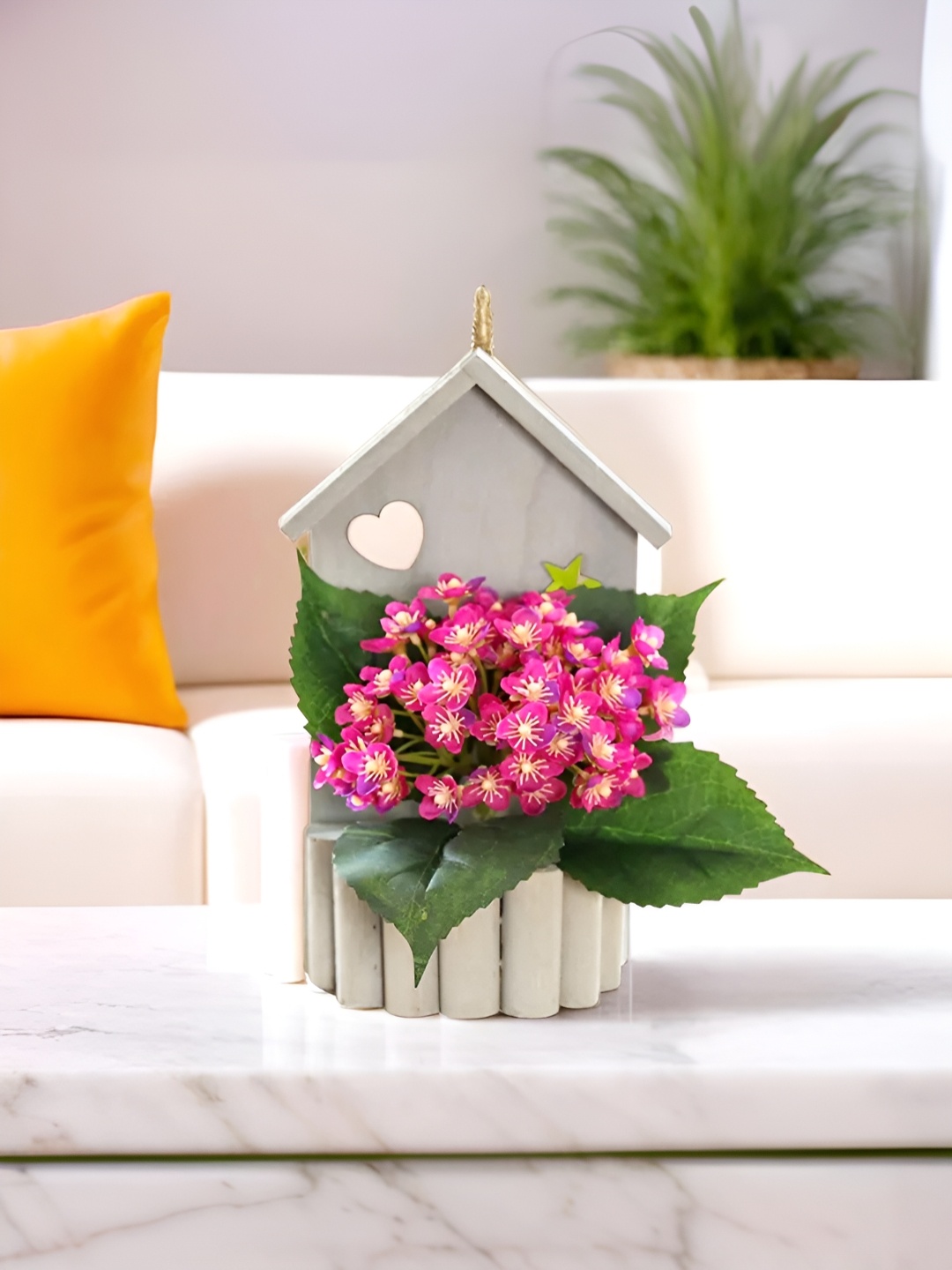 

UMAI Pink & Green Hydrangea Artificial Flower With Pot