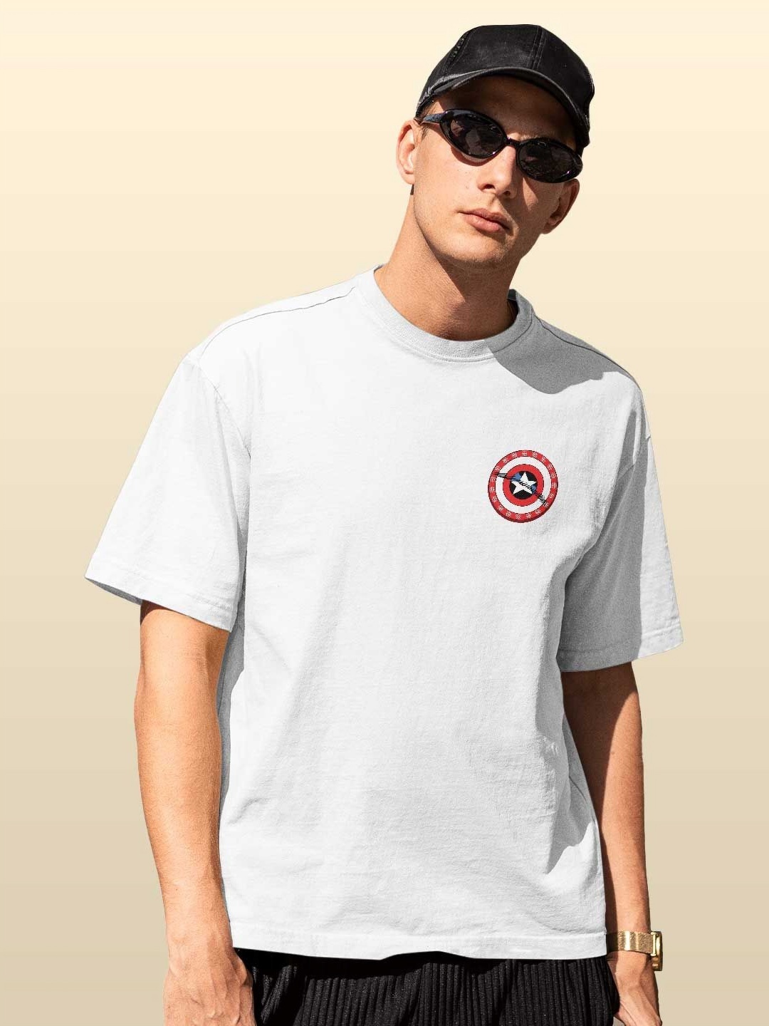 

macmerise Men Striped Raw Edge T-shirt, White