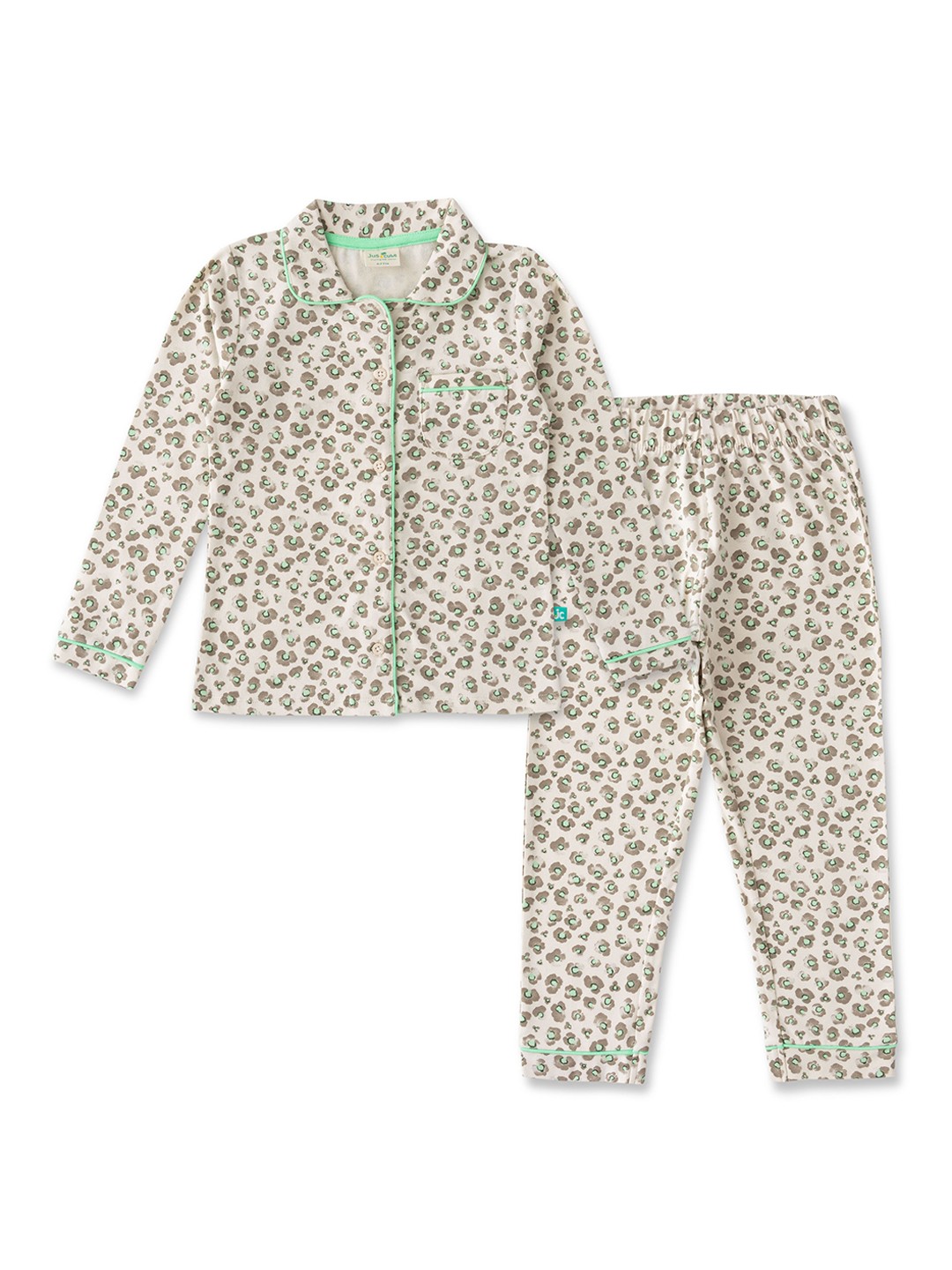 

JusCubs Girls Printed Pure Cotton Shirt and Pyjamas Night suit, Beige
