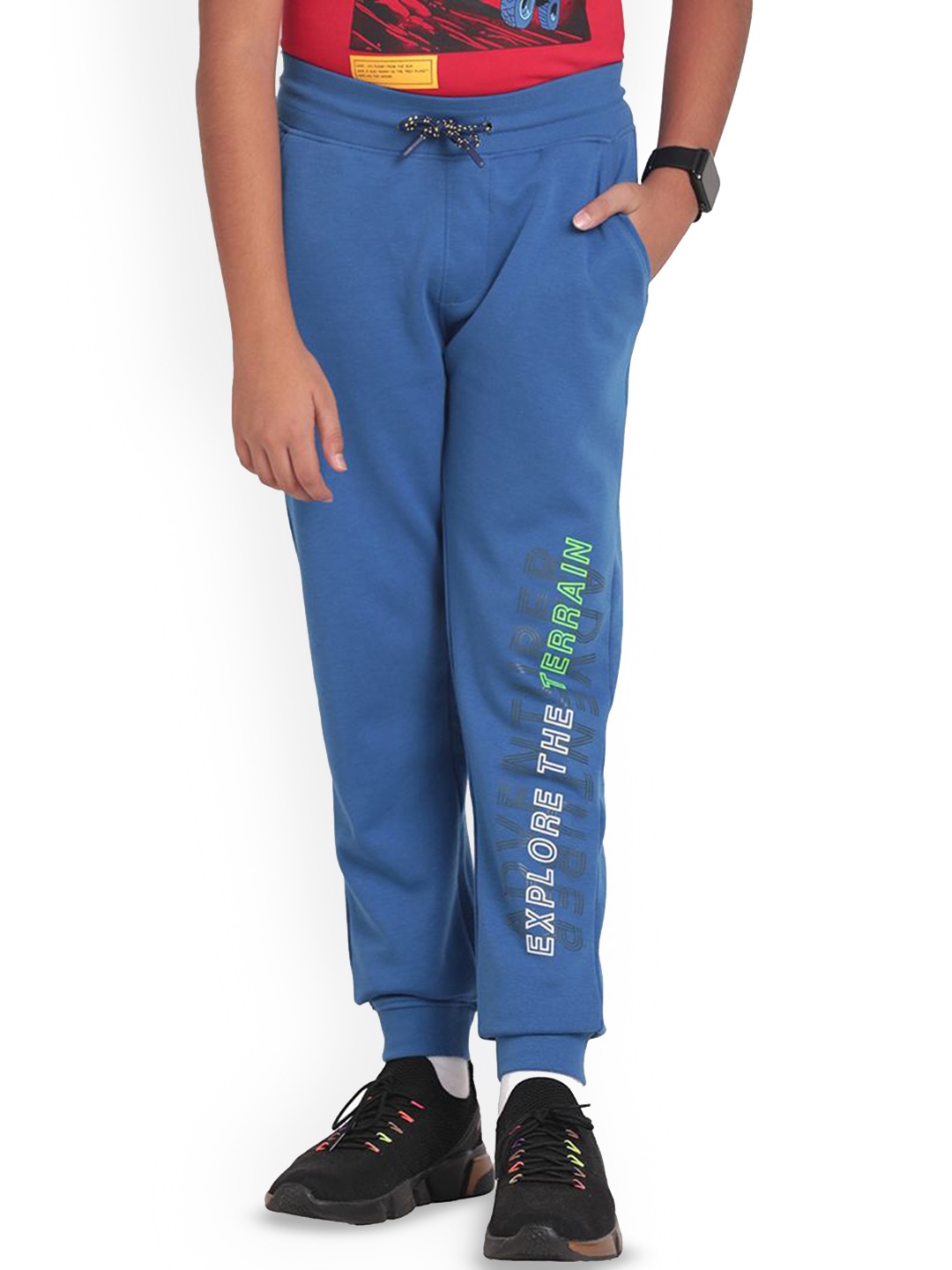 

Indian Terrain Boys Printed Joggers, Blue