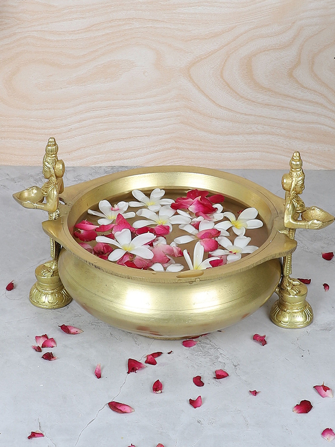 

Two Moustaches Gold-Toned Deep Laksmi Design Tiny Religious Idol Showpiece