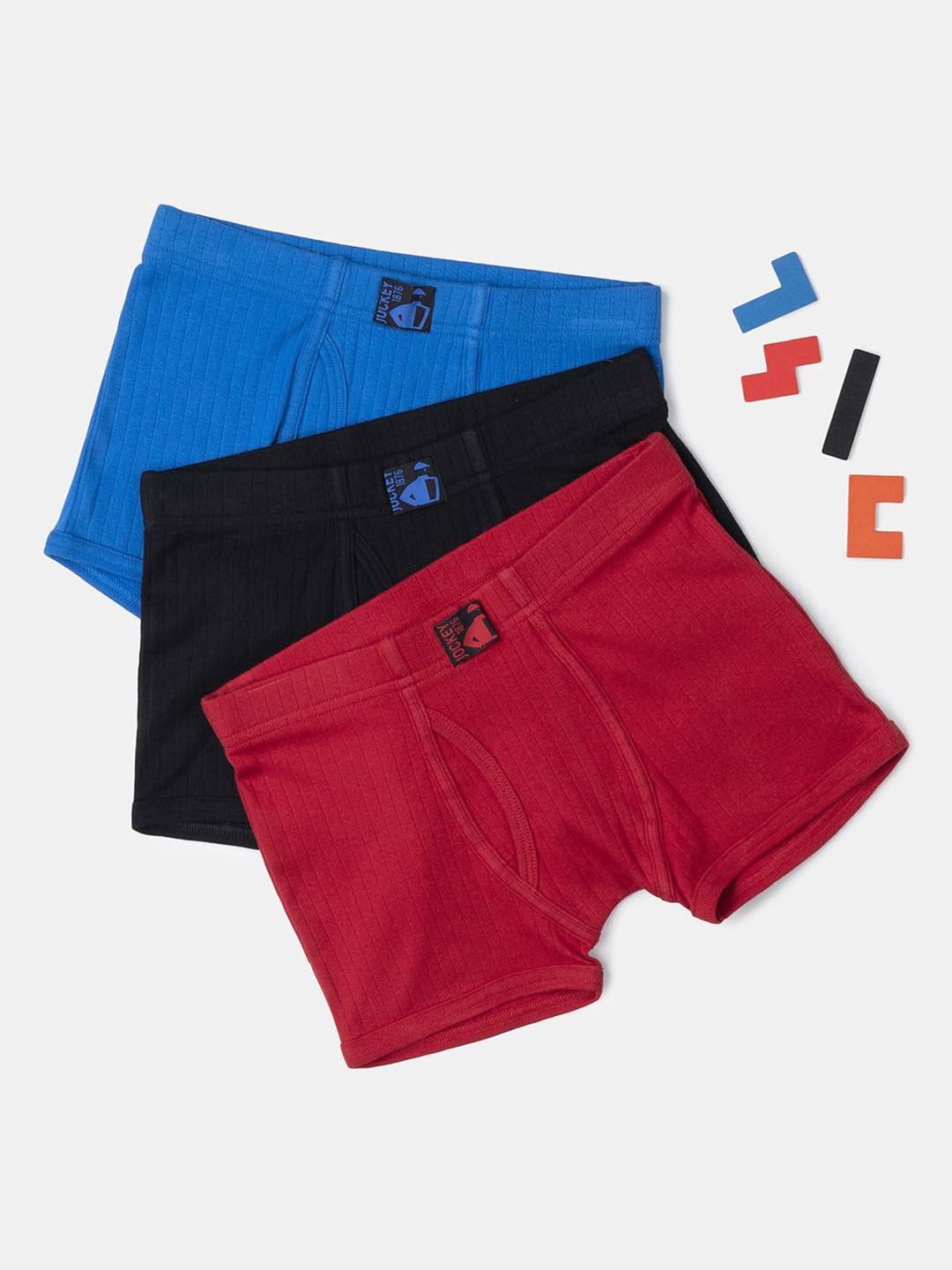 

Jockey Boys Pack of 3 Super Combed Cotton Trunk with Ultrasoft Waistband-3036, Blue