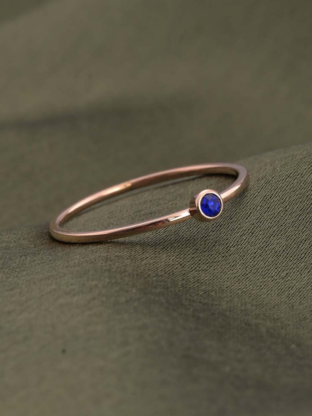 

PALMONAS 18k Rose-Gold Plated Stainless Steel Cute Birthstone Finger Ring