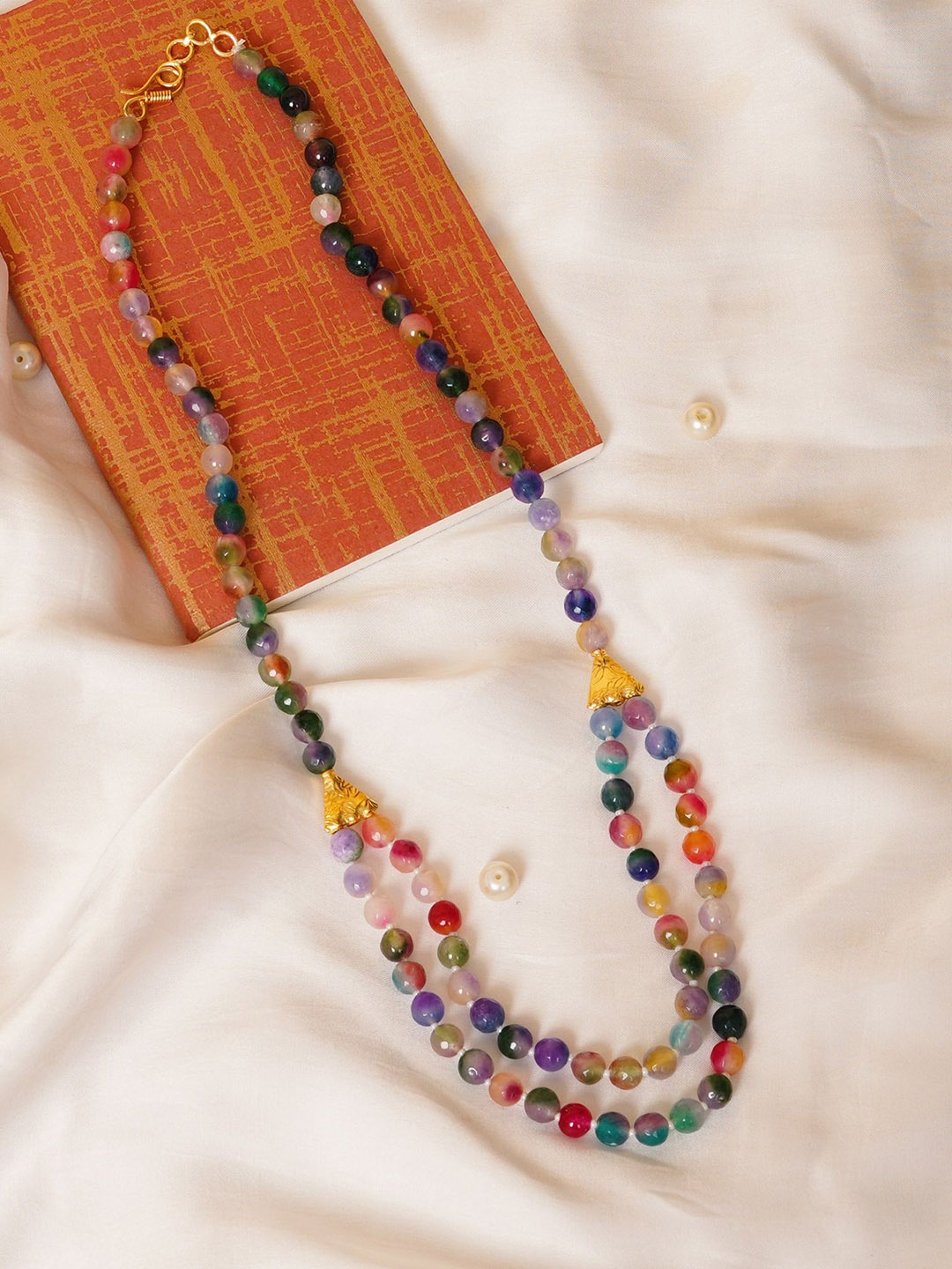 

Unnati Silks Amravati Round Beaded Necklace, Gold