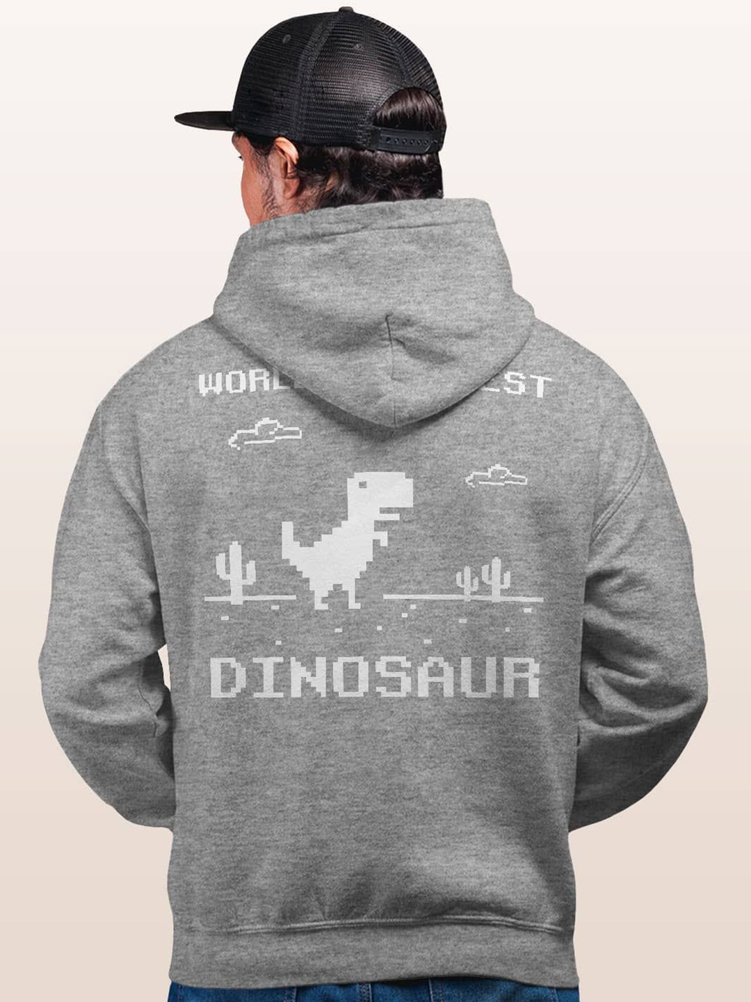 

macmerise Men Printed Hooded Sweatshirt, Grey