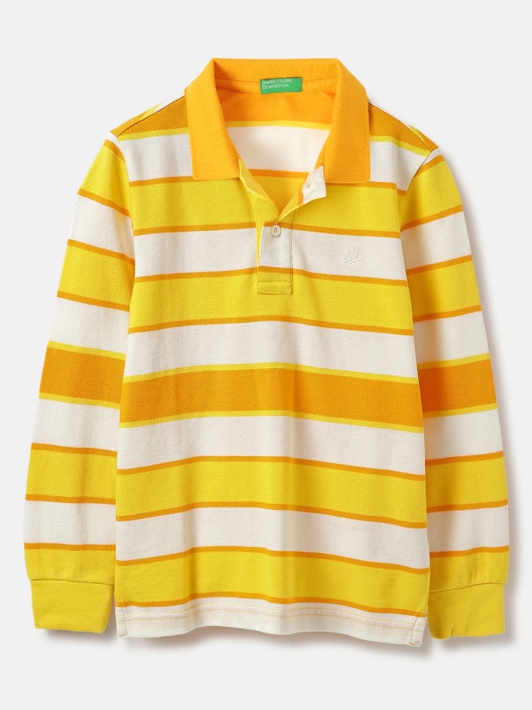 

United Colors of Benetton Boys Striped Pure Cotton Pockets T-shirt, Yellow