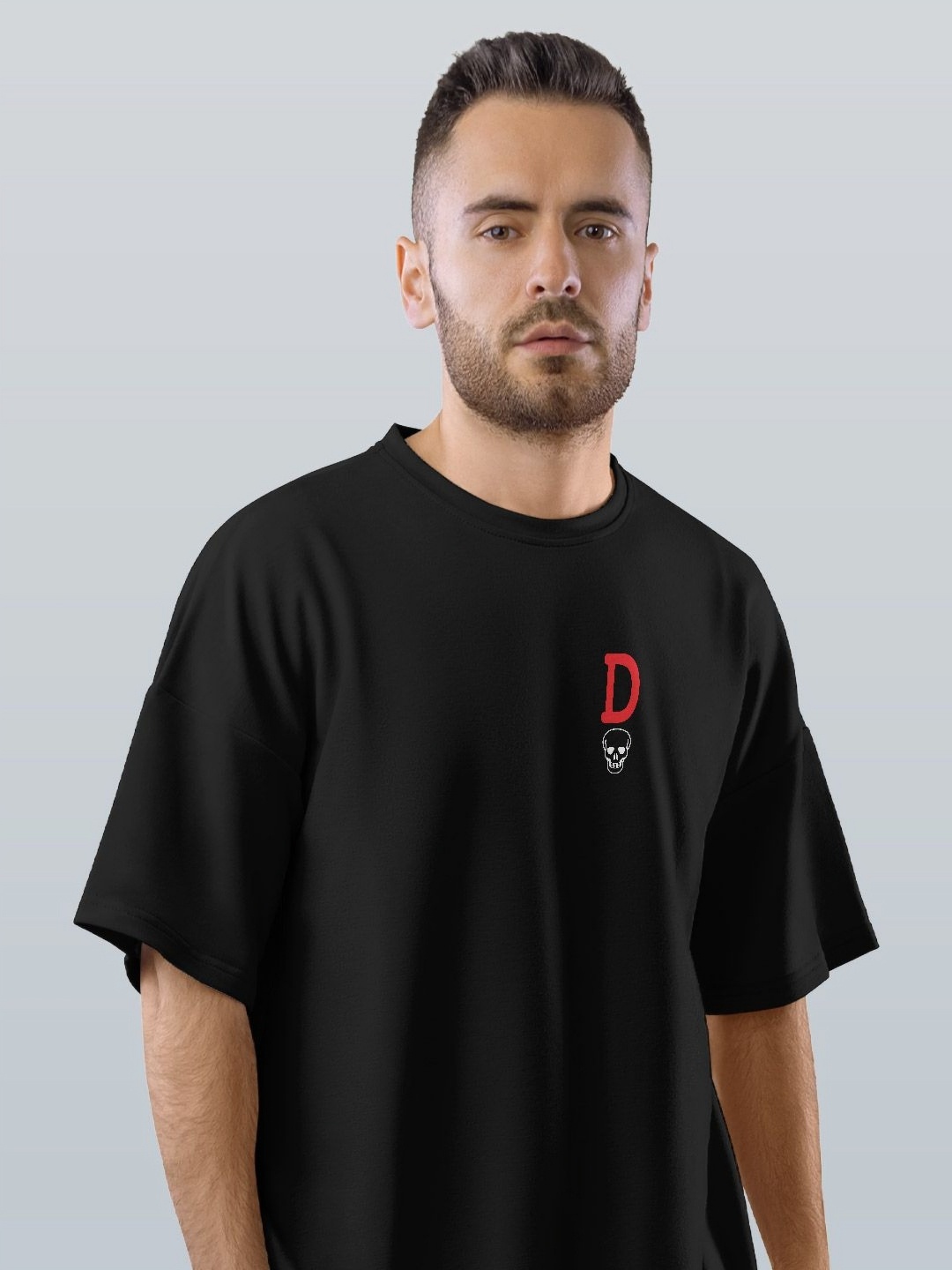 

macmerise Men Printed Applique T-shirt, Black