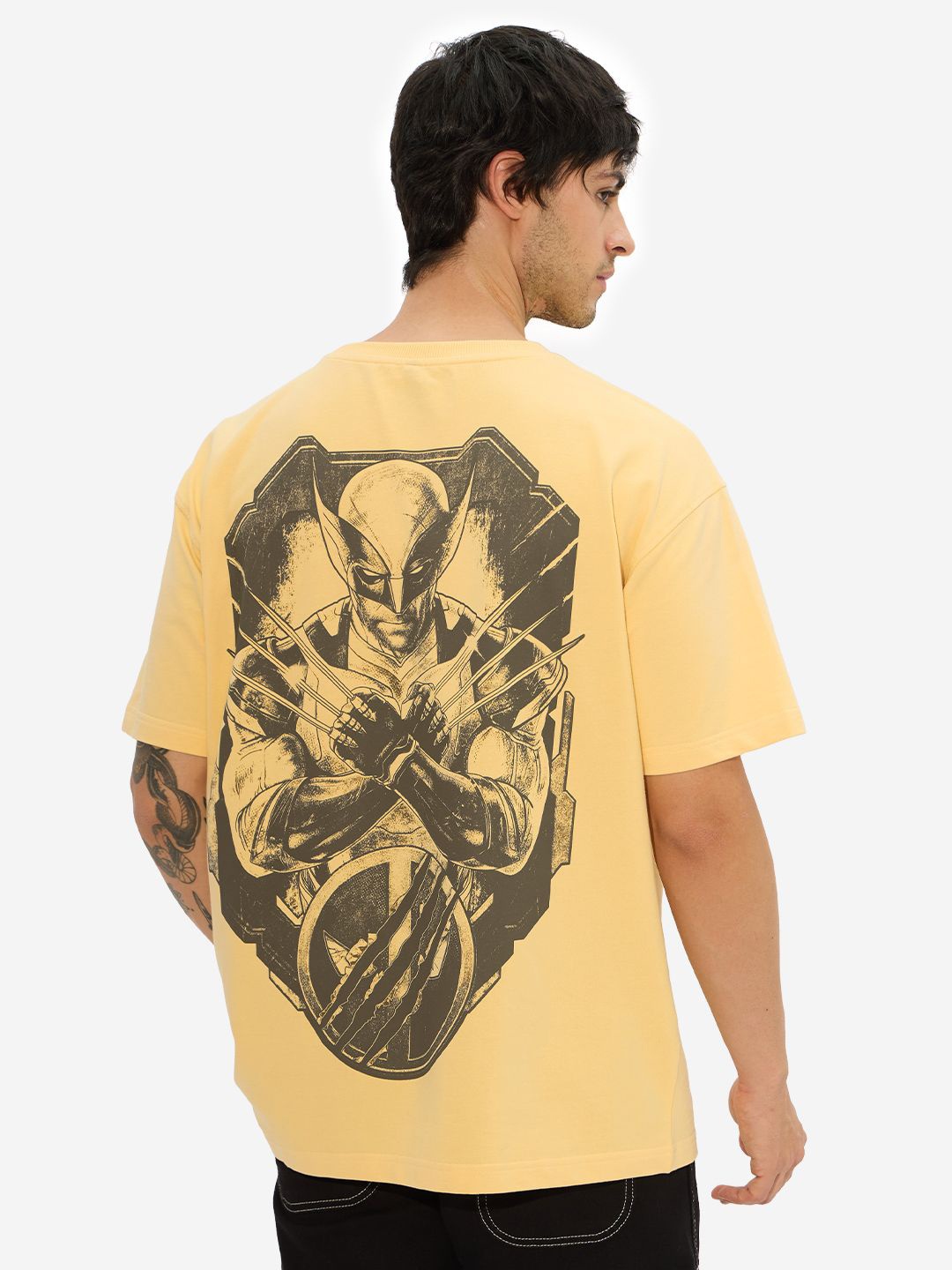 

The Souled Store Men Graphic Printed Round Neck Cotton Oversized T-shirt, Yellow