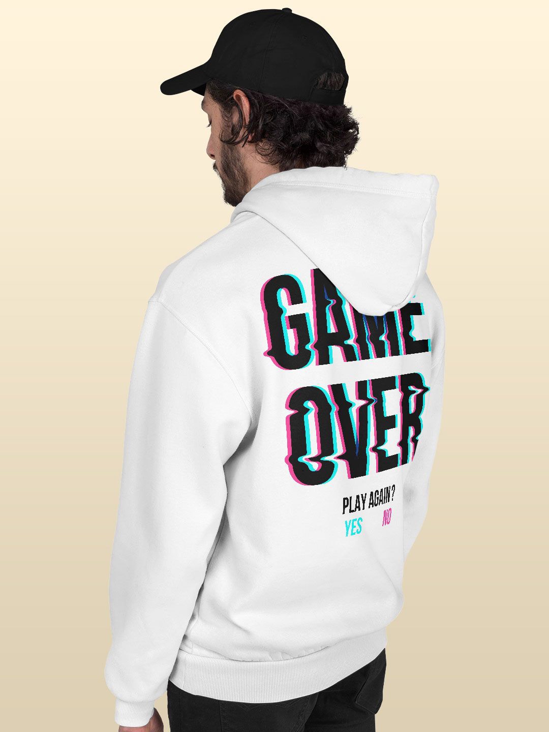 

macmerise Men Printed Hooded Sweatshirt, White