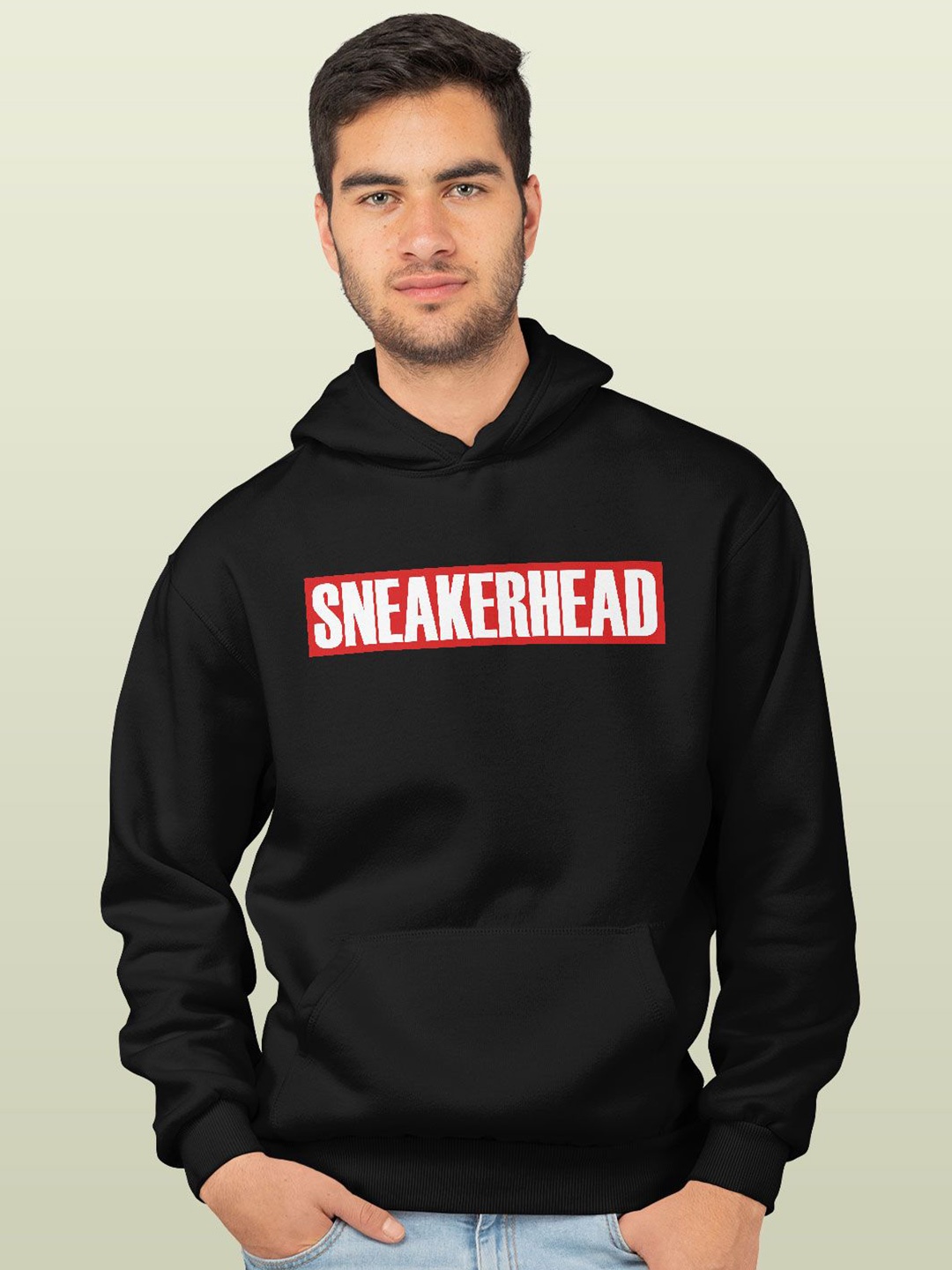 

macmerise Men Printed Hooded Sweatshirt, Black