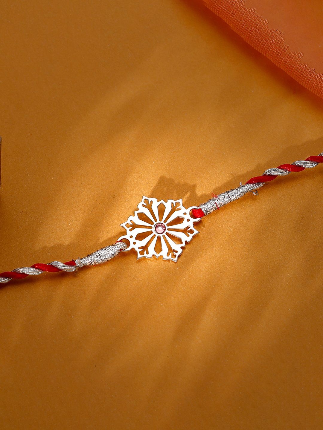

GIVA 925 Silver Floral Charm Thread Rakhi With Roli Chawal & Greeting Card