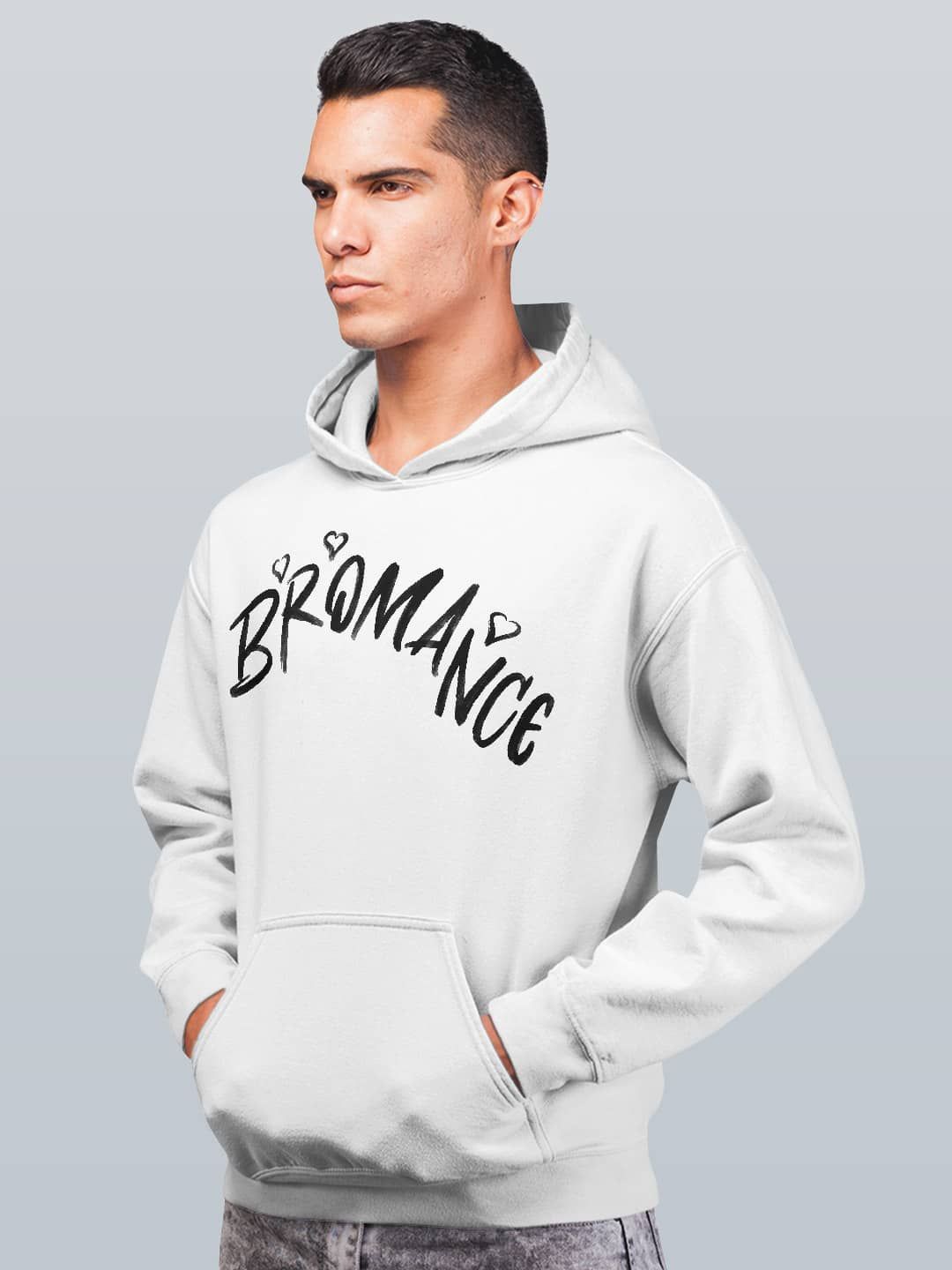 

macmerise Men Printed Hooded Sweatshirt, White