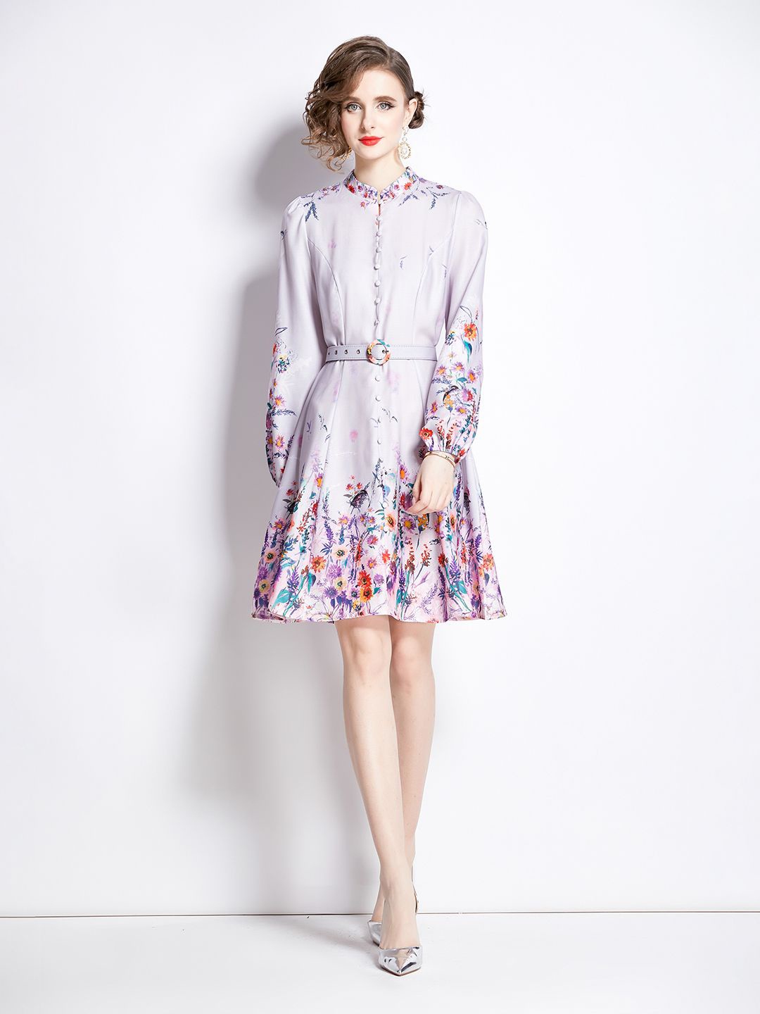 

JC Collection Floral Printed Shirt Dress, Multi