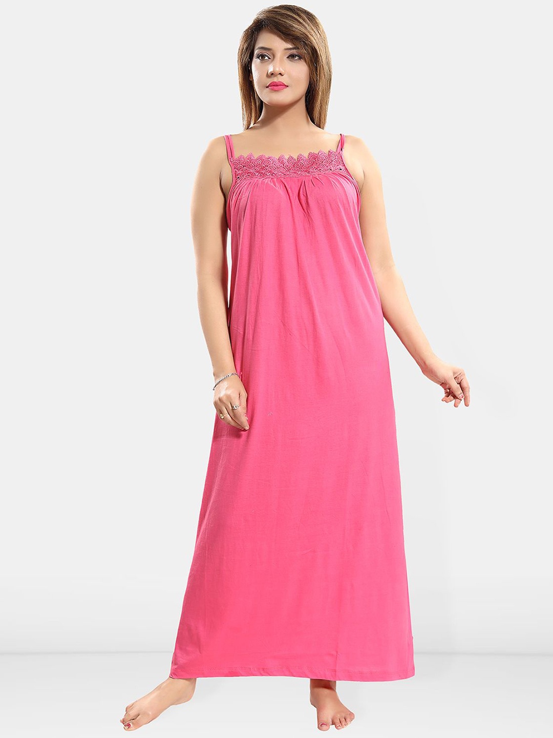 

Be You Shoulder Straps Maxi Nightdress, Pink