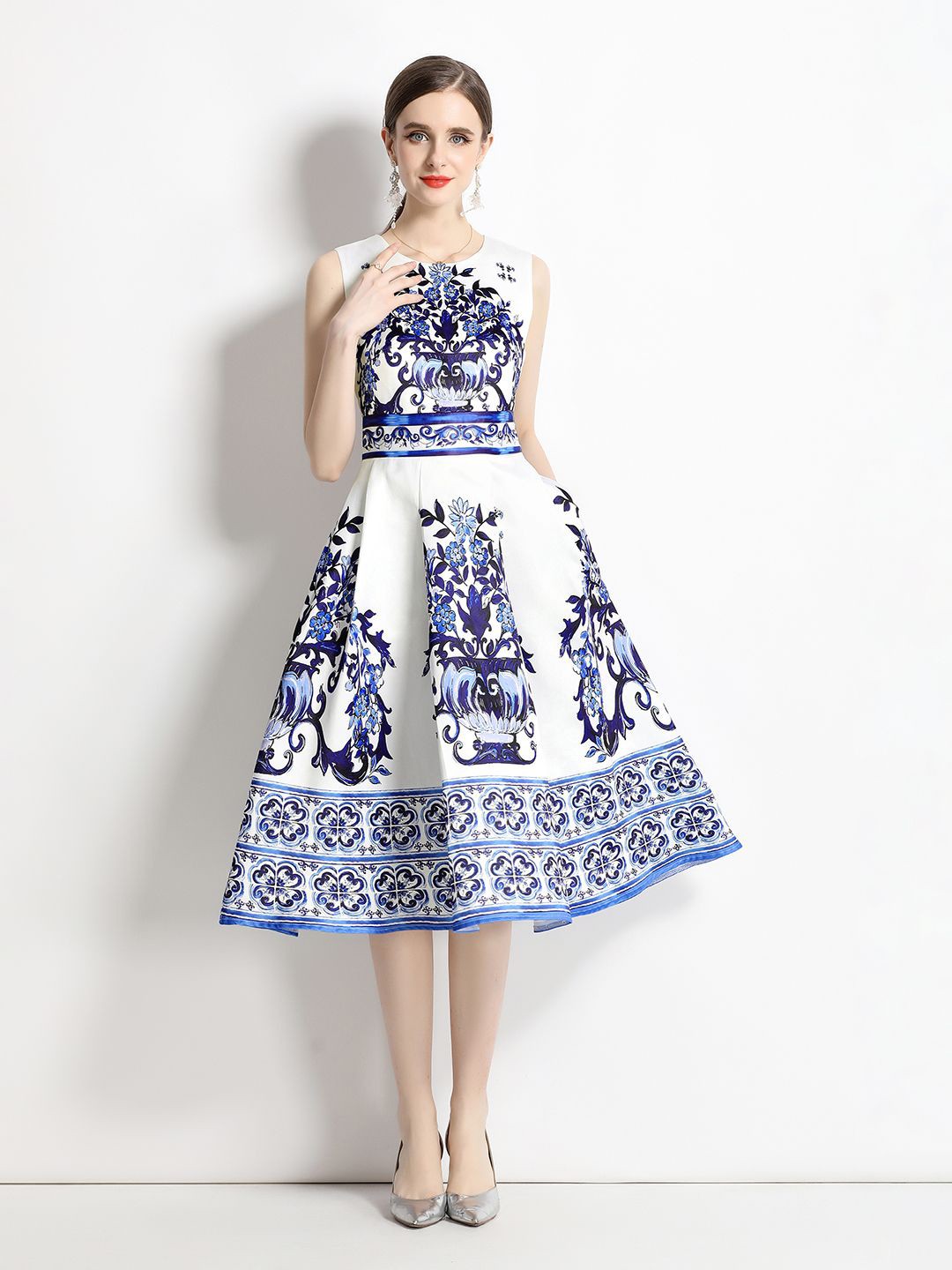 

JC Collection Women Ethnic Motifs Printed Fit & Flare Midi Dress, Multi