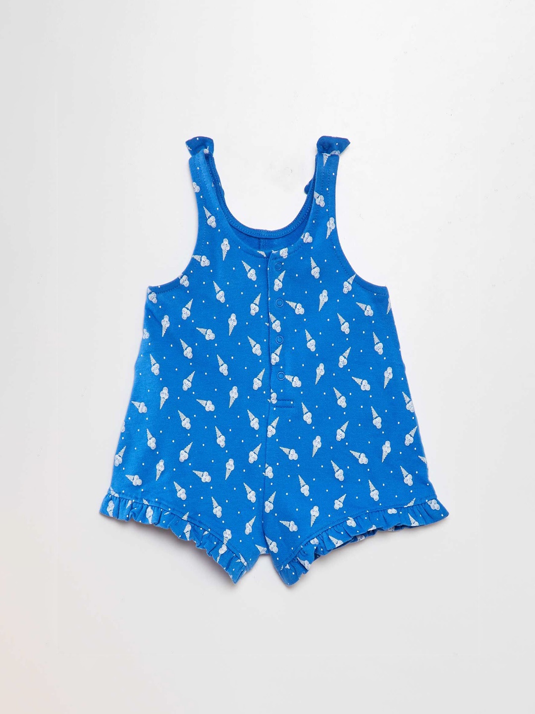 

KIABI Infant Girls Printed Pure Cotton Rompers, Blue