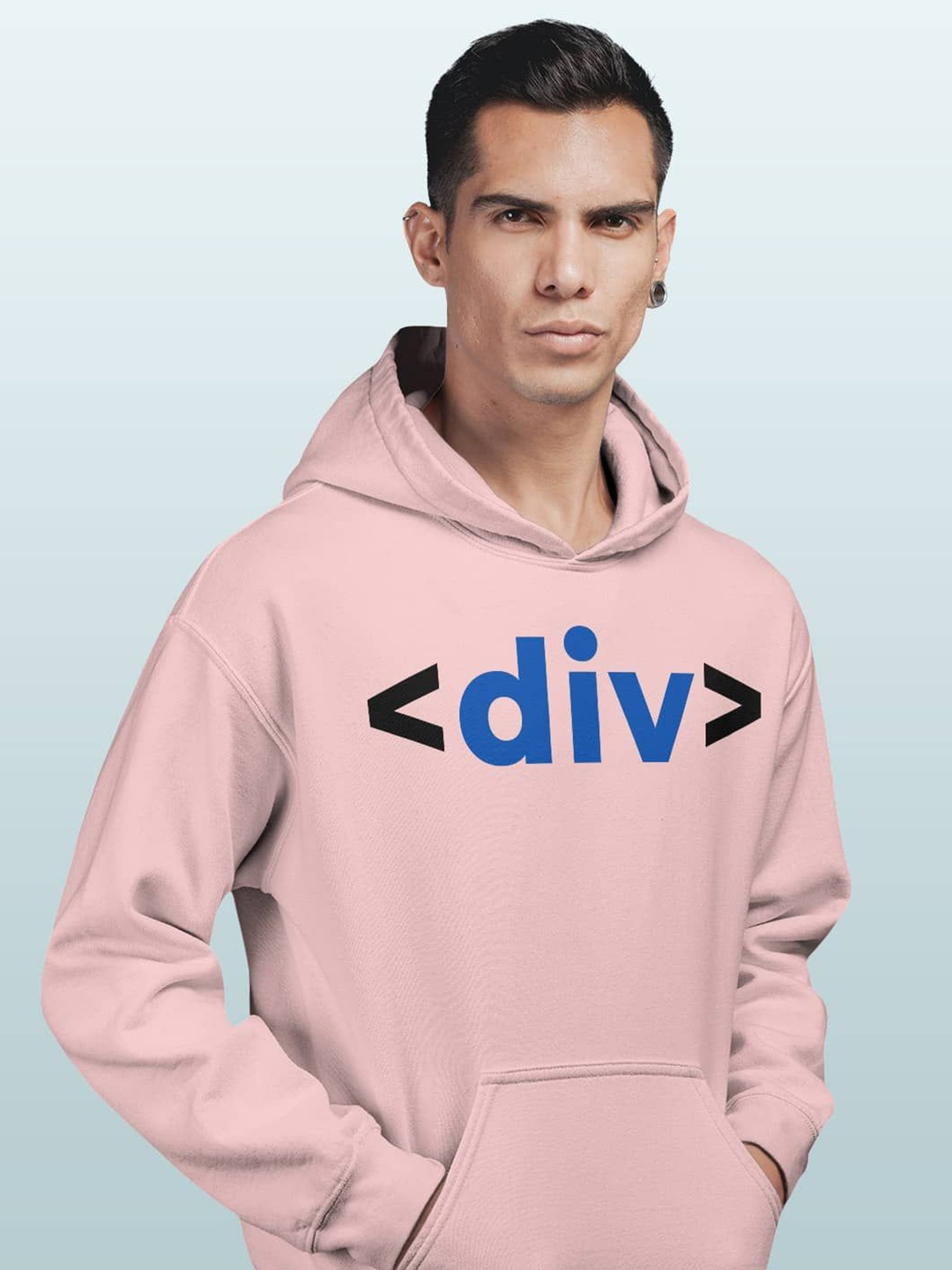 

macmerise Men Printed Hooded Sweatshirt, Pink