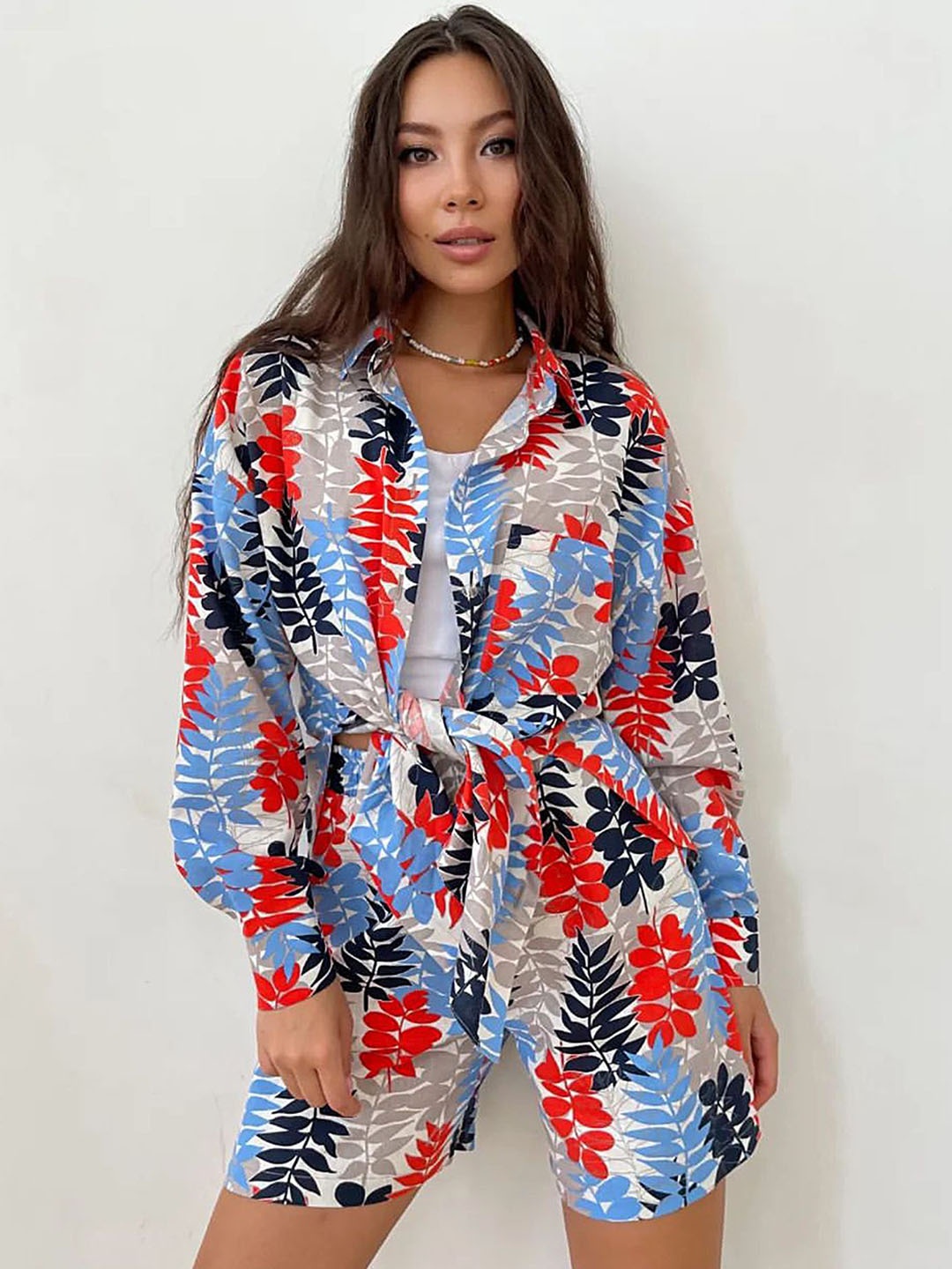 

LULU & SKY Printed Shirt With Shorts, Red