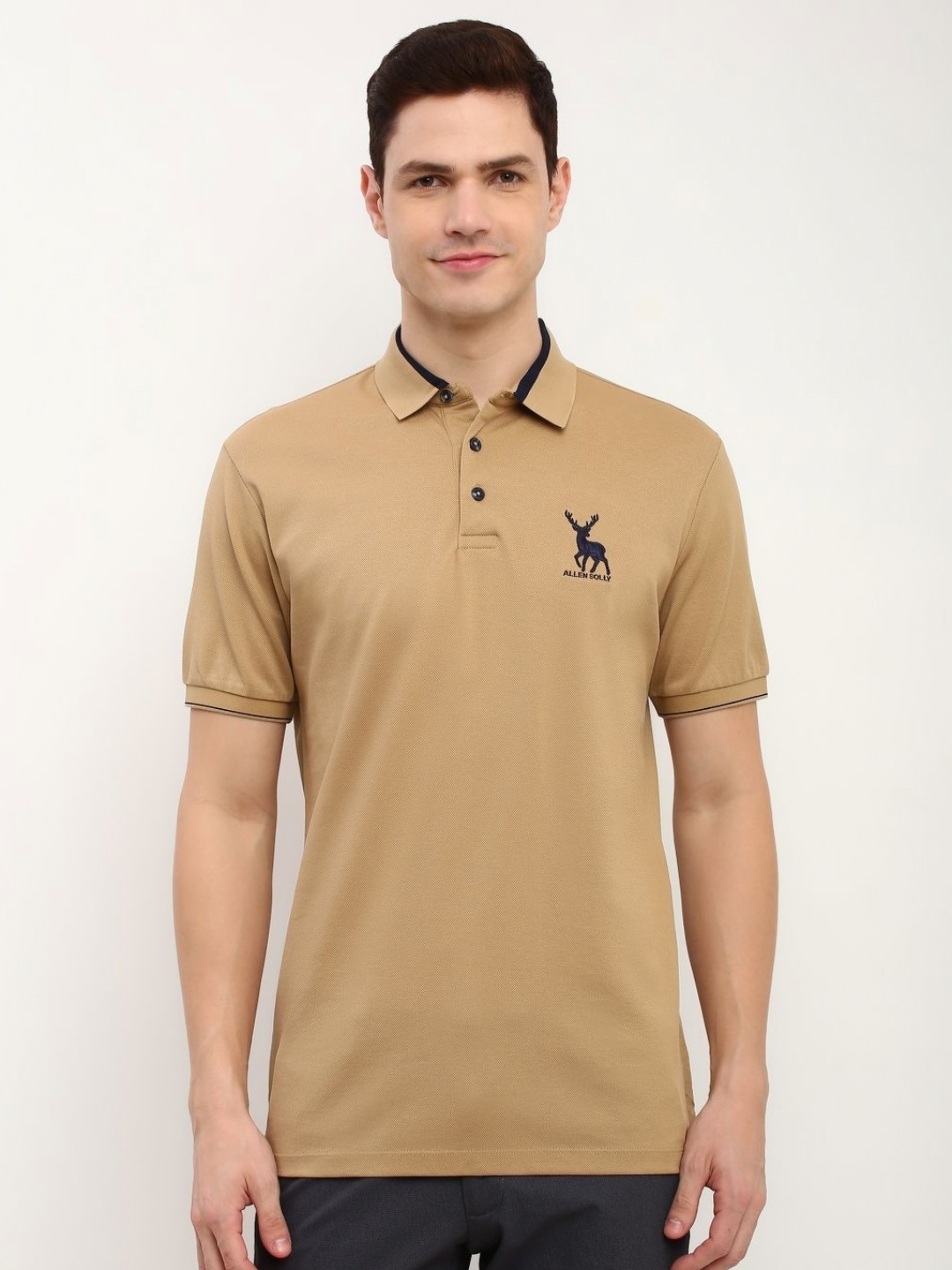 

Allen Solly Men Polo Collar T-shirt, Khaki