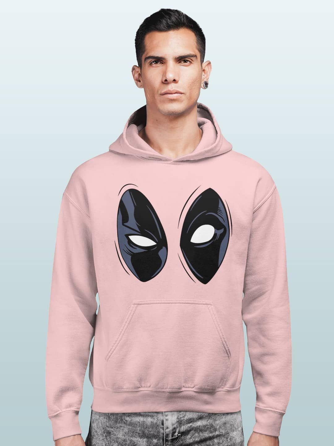 

macmerise Men Printed Hooded Sweatshirt, Pink