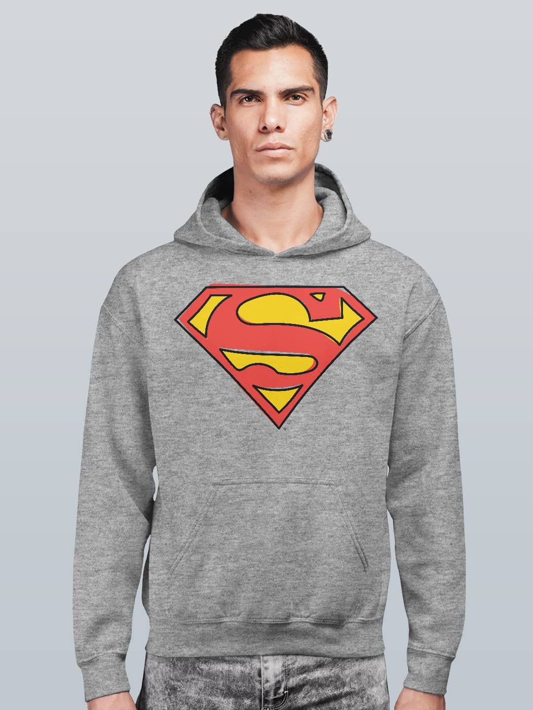 

macmerise Men Printed Hooded Sweatshirt, Grey