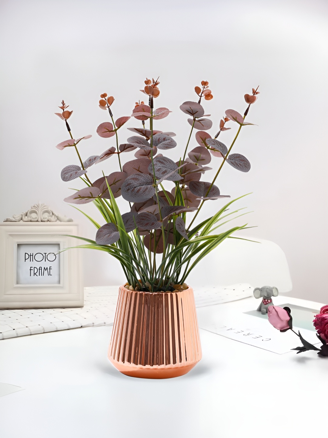 

UMAI Brown & Green Eucalyptus Artificial Plant With Pot