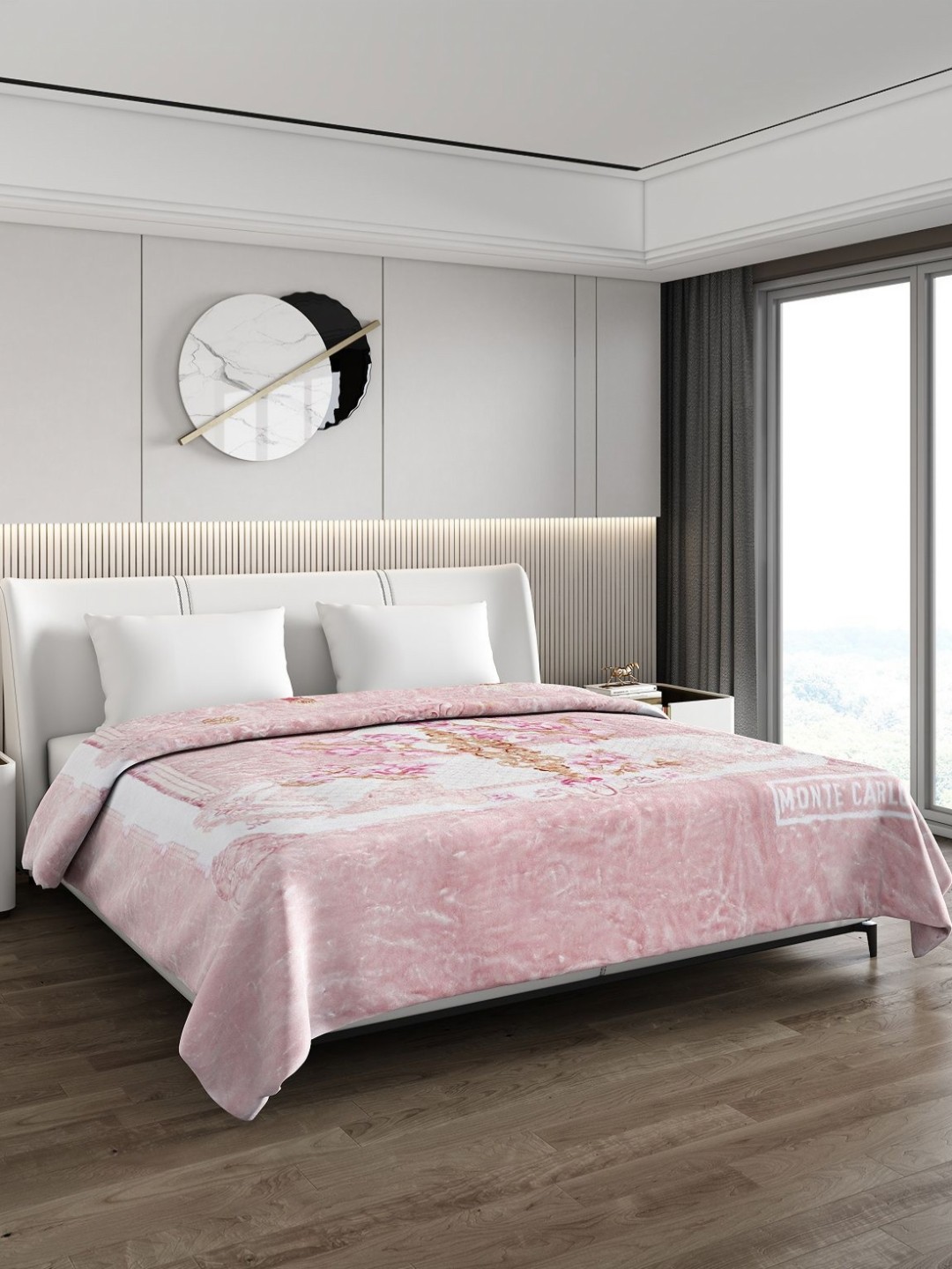 

Monte Carlo Pink & White Floral GSM 1000 Heavy Winter Double Bed Blanket