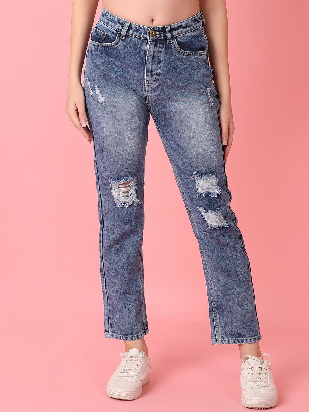 

V-Mart Women Highly Distressed Heavy Fade Stretchable Jeans, Blue