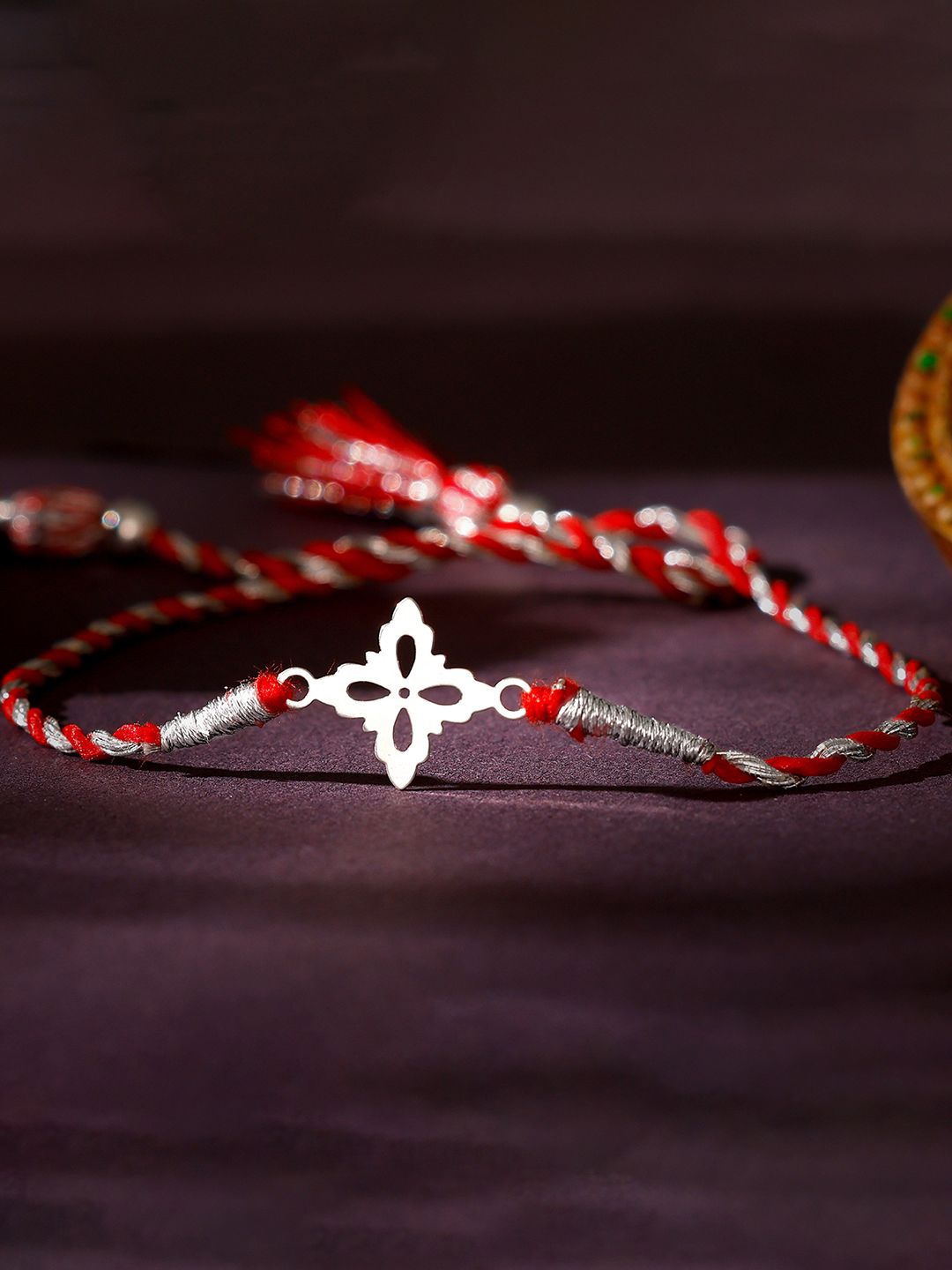 

GIVA 925 Silver Regalia Charm Thread Rakhi With Roli Chawal & Greeting Card