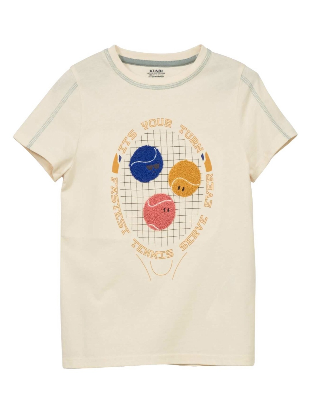 

KIABI Boys Graphic Printed Pure Cotton T-shirt, Beige