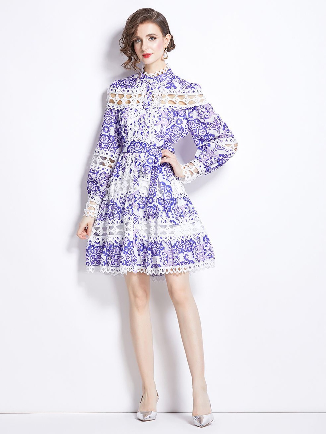 

JC Collection Ethnic Motifs Printed Fit & Flare Dress, Purple