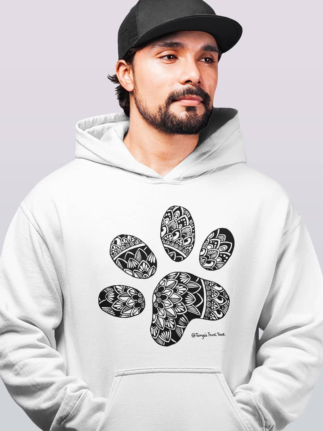 

macmerise Men Printed Hooded Sweatshirt, White
