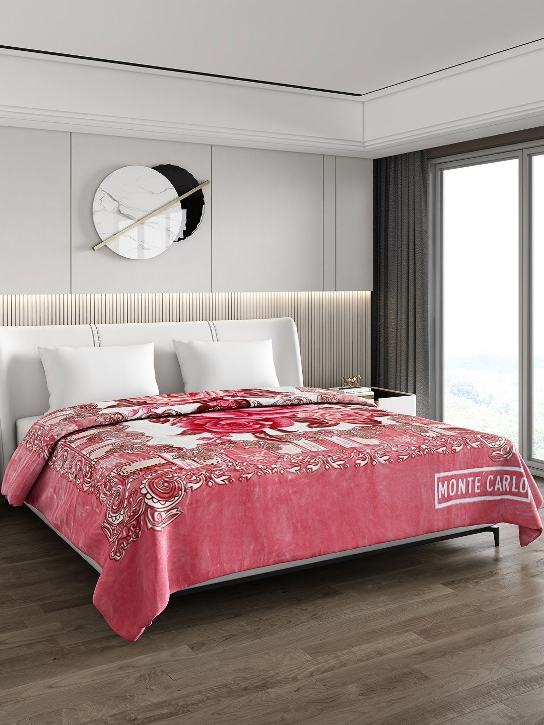 

Monte Carlo Pink & White Floral GSM 1000 Heavy Winter Double Bed Blanket