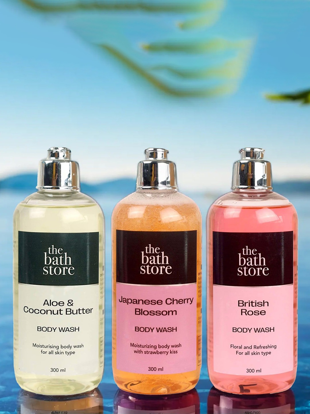 

The Bath Store Set Of 3 British Rose Japanese Cherry Blossom & Aloe Body Wash-300ml Each, Pink