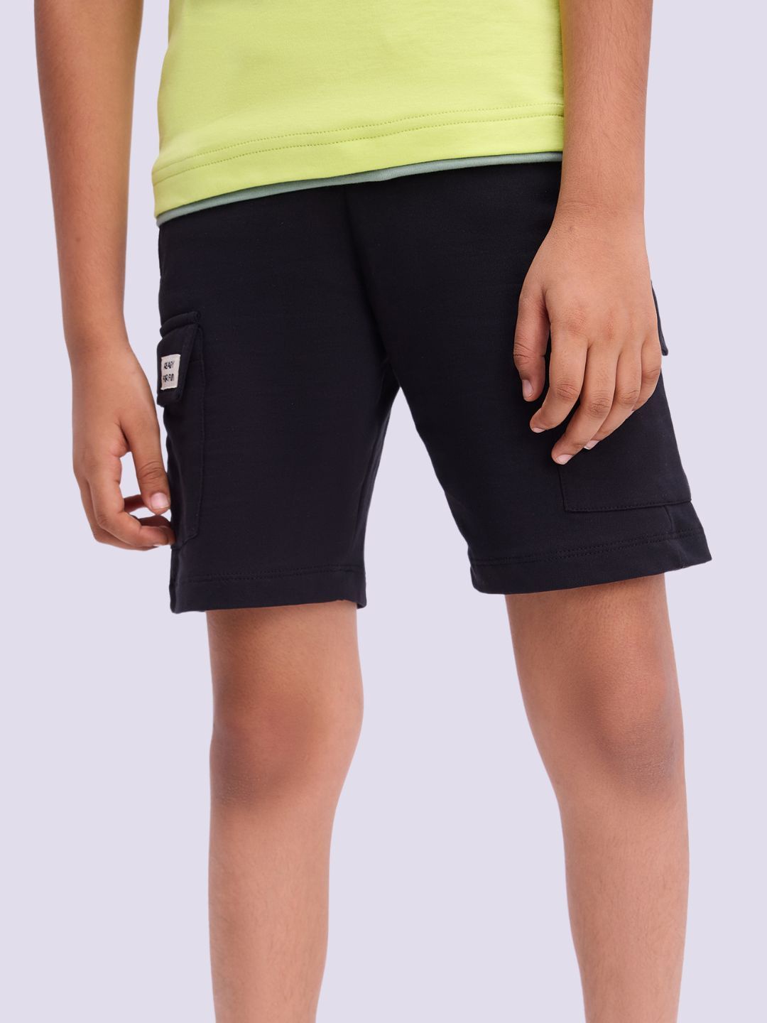 

Bombay High Boys Pure Cotton Mid-Rise Shorts, Black
