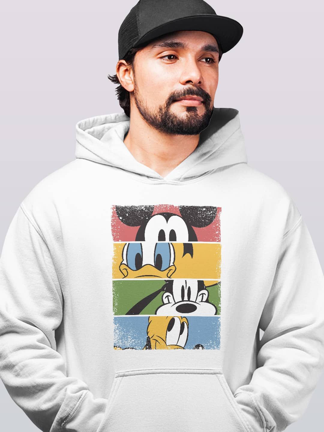 

macmerise Men Printed Hooded Sweatshirt, White