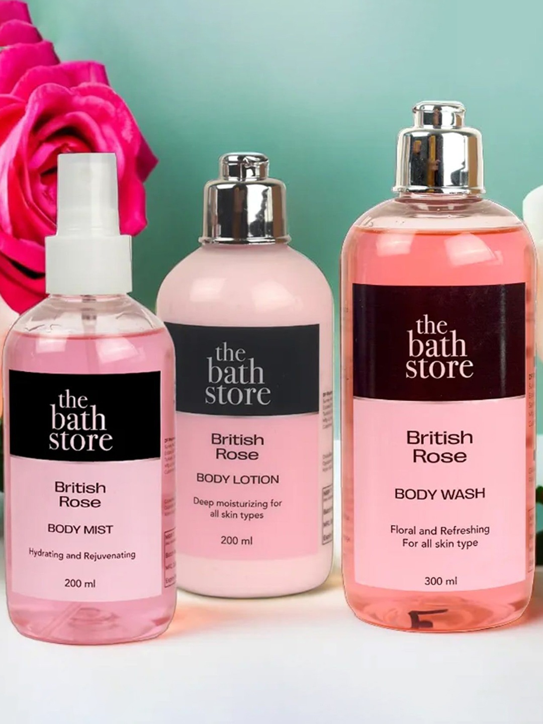 

The Bath Store British Rose Body Wash, Body Lotion & Body Mist Combo, Pink