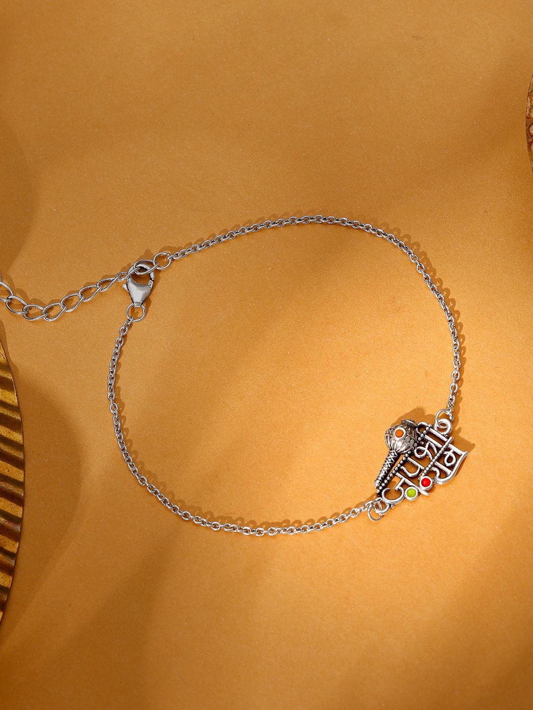 

GIVA 925 Silver Jai Shree Ram Bracelet Rakhi With Roli Chawal & Greeting Card