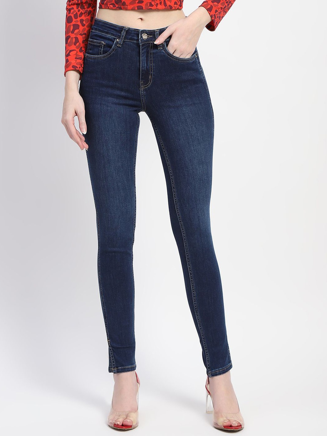 

Madame Women Light Fade Skinny Fit Jeans, Blue