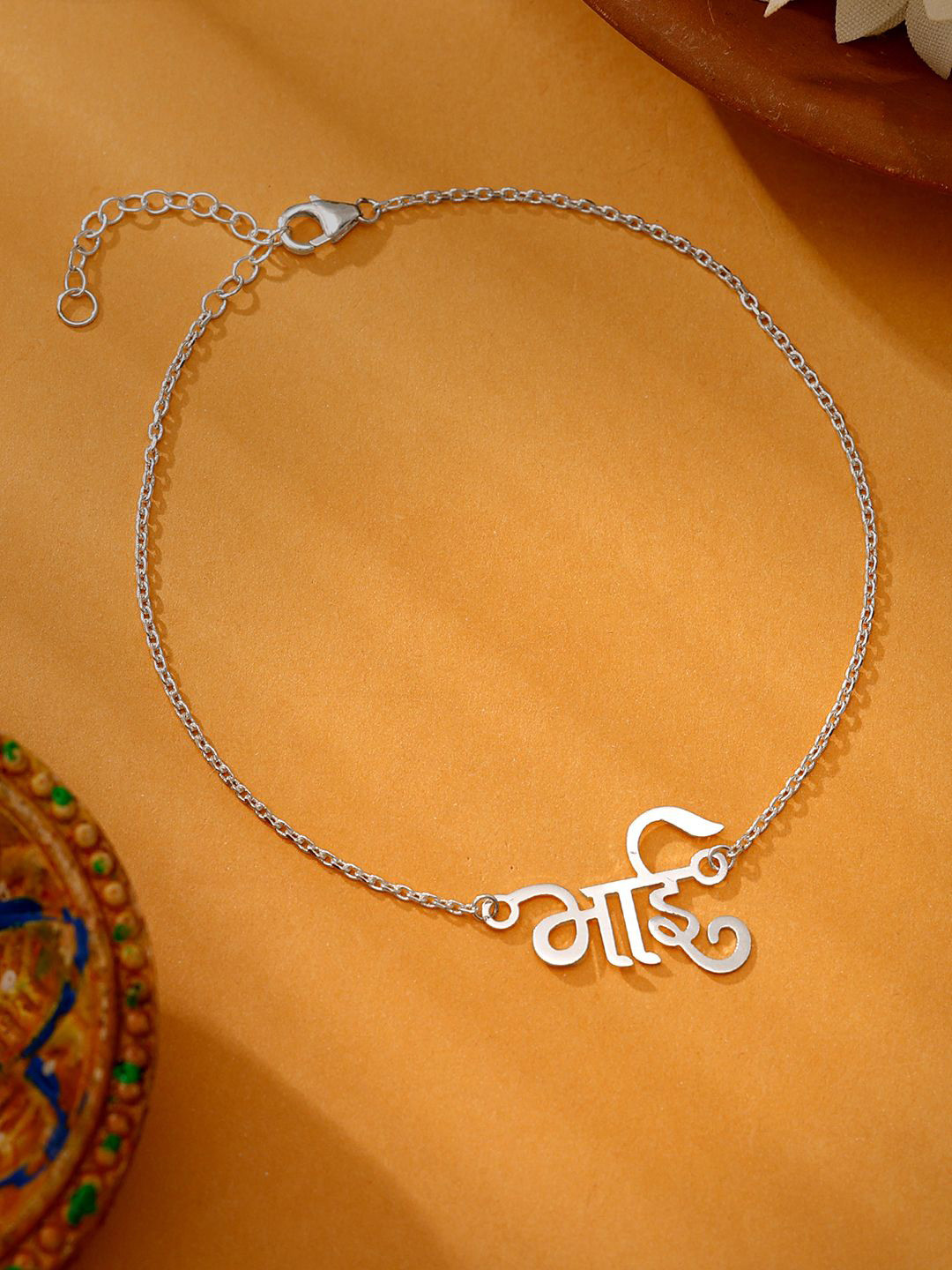 

GIVA 925 Silver Classic Bhai Bracelet Rakhi With Roli Chawal & Greeting Card