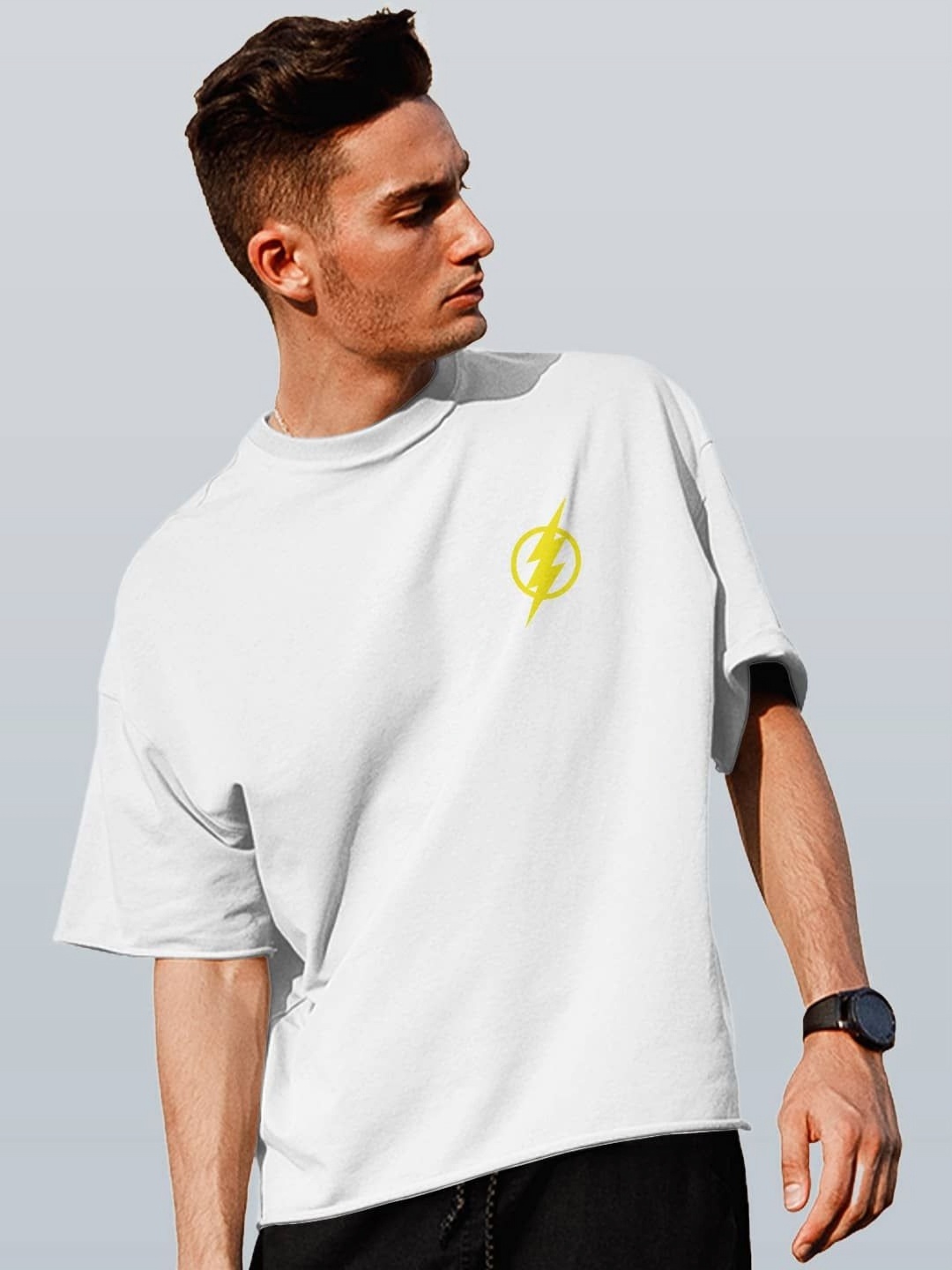 

macmerise Men Applique T-shirt, White