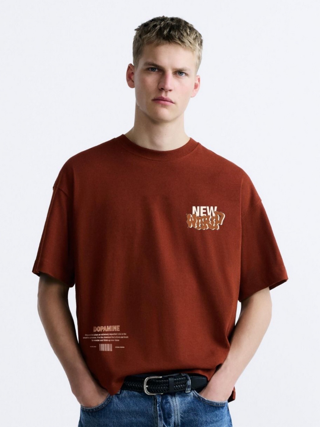

MISCHIEF MONKEY Men Typography Printed Applique T-shirt, Brown