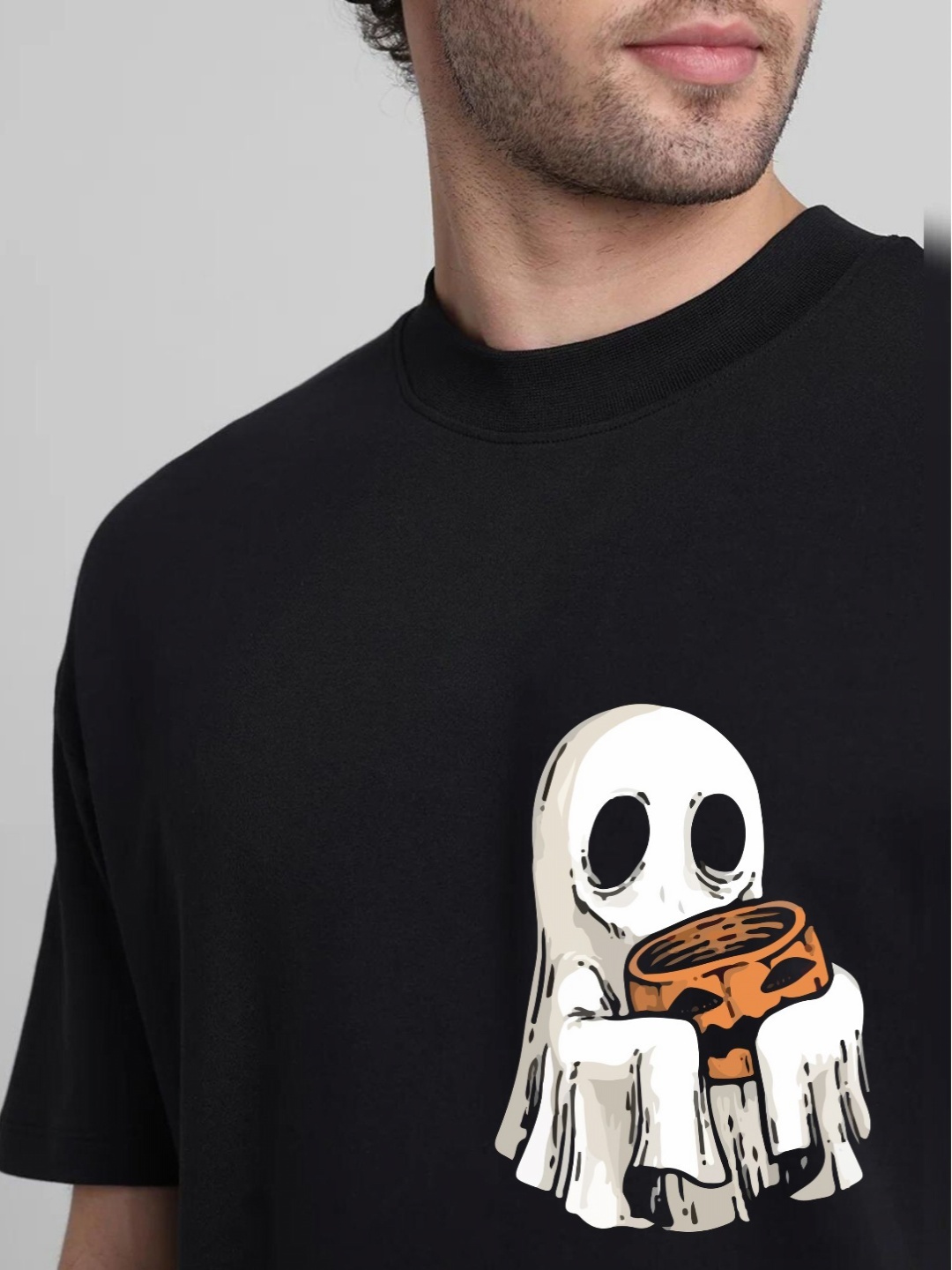 

RARESCAPE Men Graphic Printed Oversized T-shirt, Black