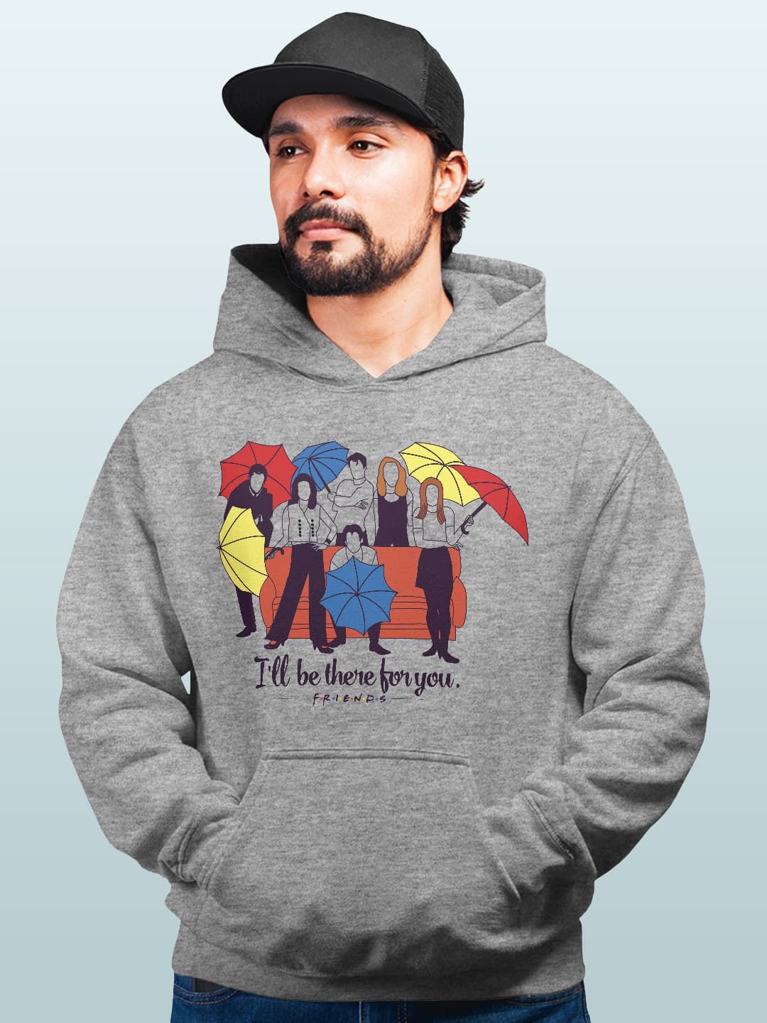 

macmerise Men Printed Hooded Sweatshirt, Grey