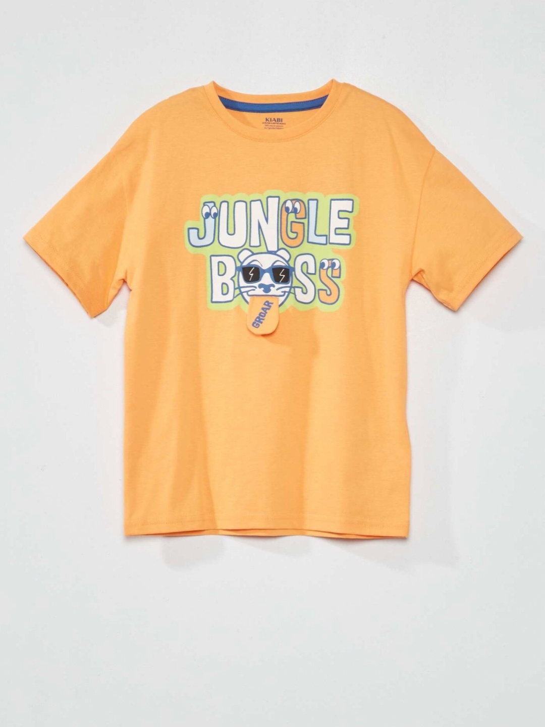 

KIABI Boys Graphic Printed Pure Cotton T-shirt, Orange