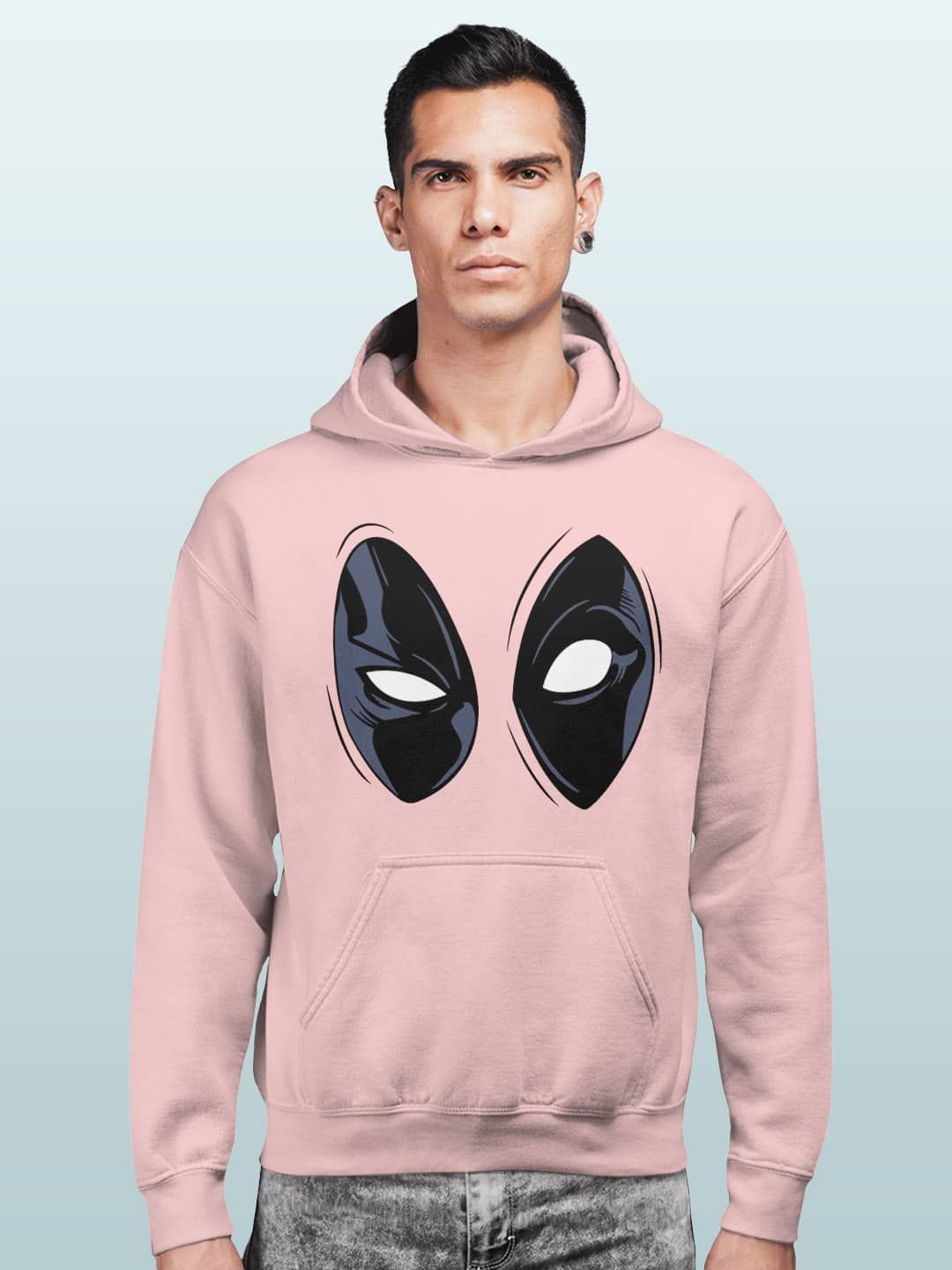 

macmerise Men Printed Hooded Sweatshirt, Pink