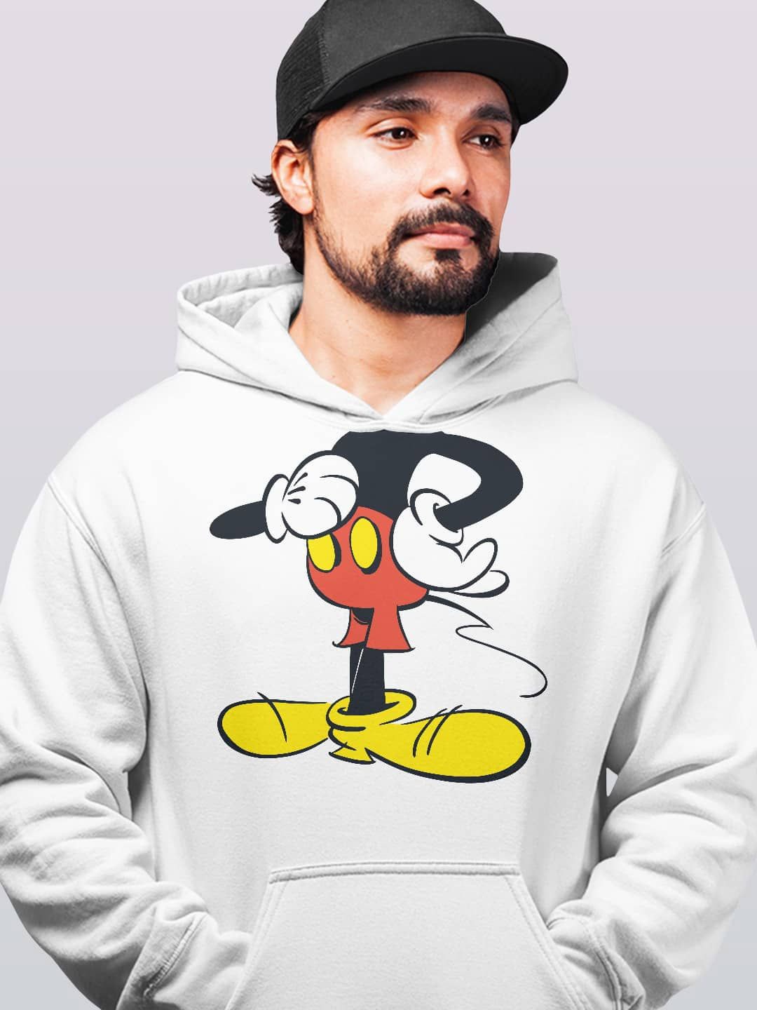 

macmerise Men Printed Hooded Sweatshirt, White